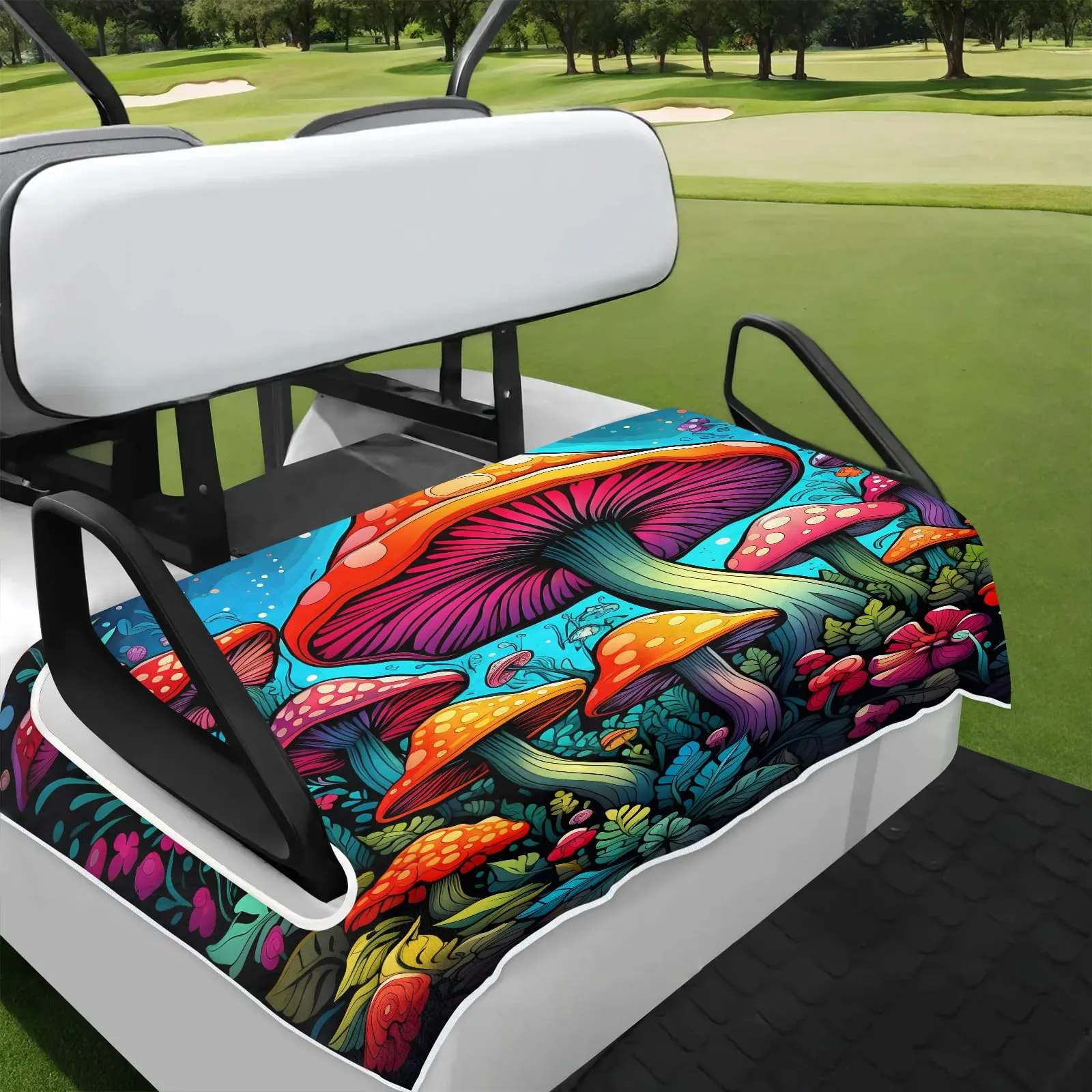 Tiveruda Fairy Forest Mushrooms Golf Cart Seat Cover 51" x 31"