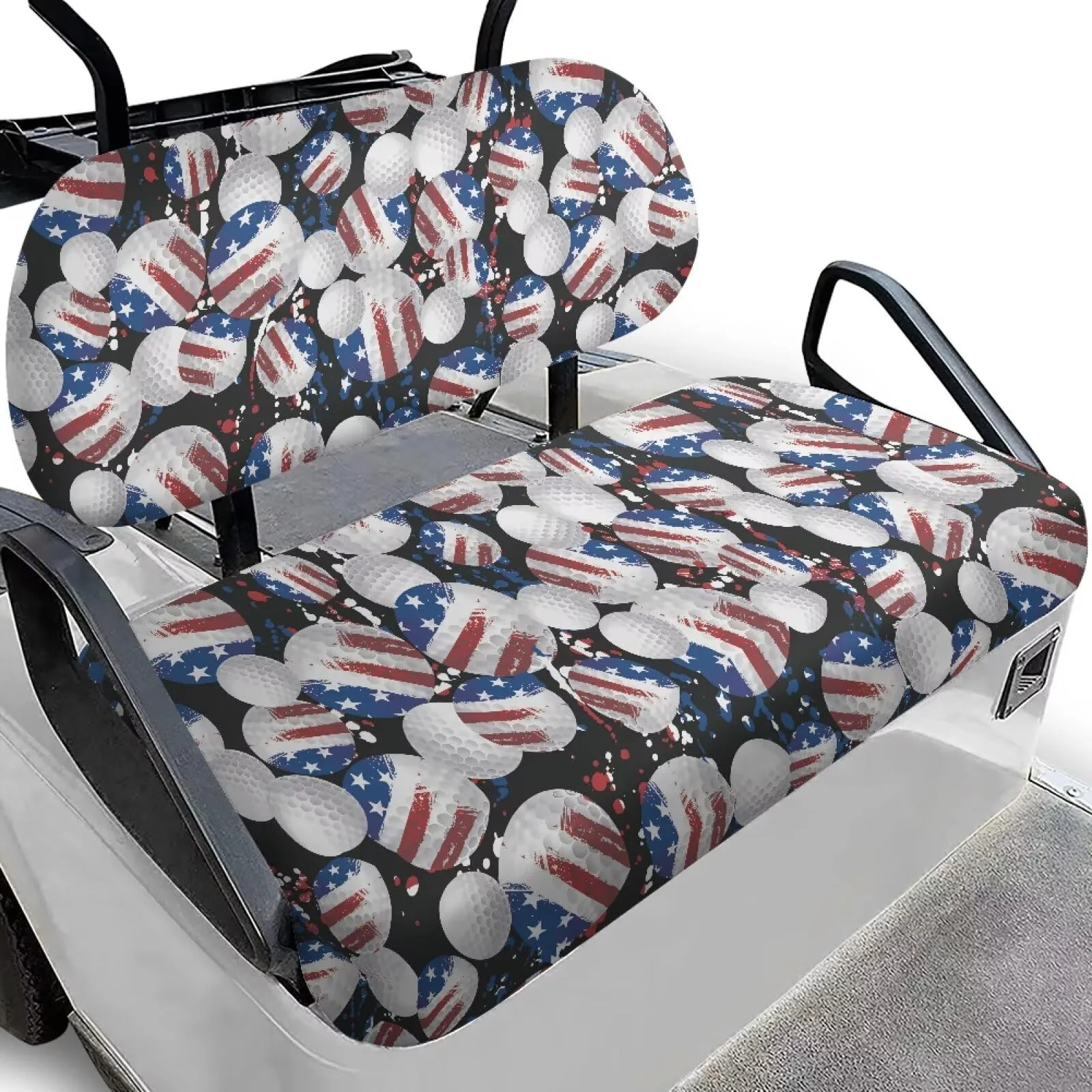 Whosucclay Golf Cart Seat Cover Kit, Golf Ball Print