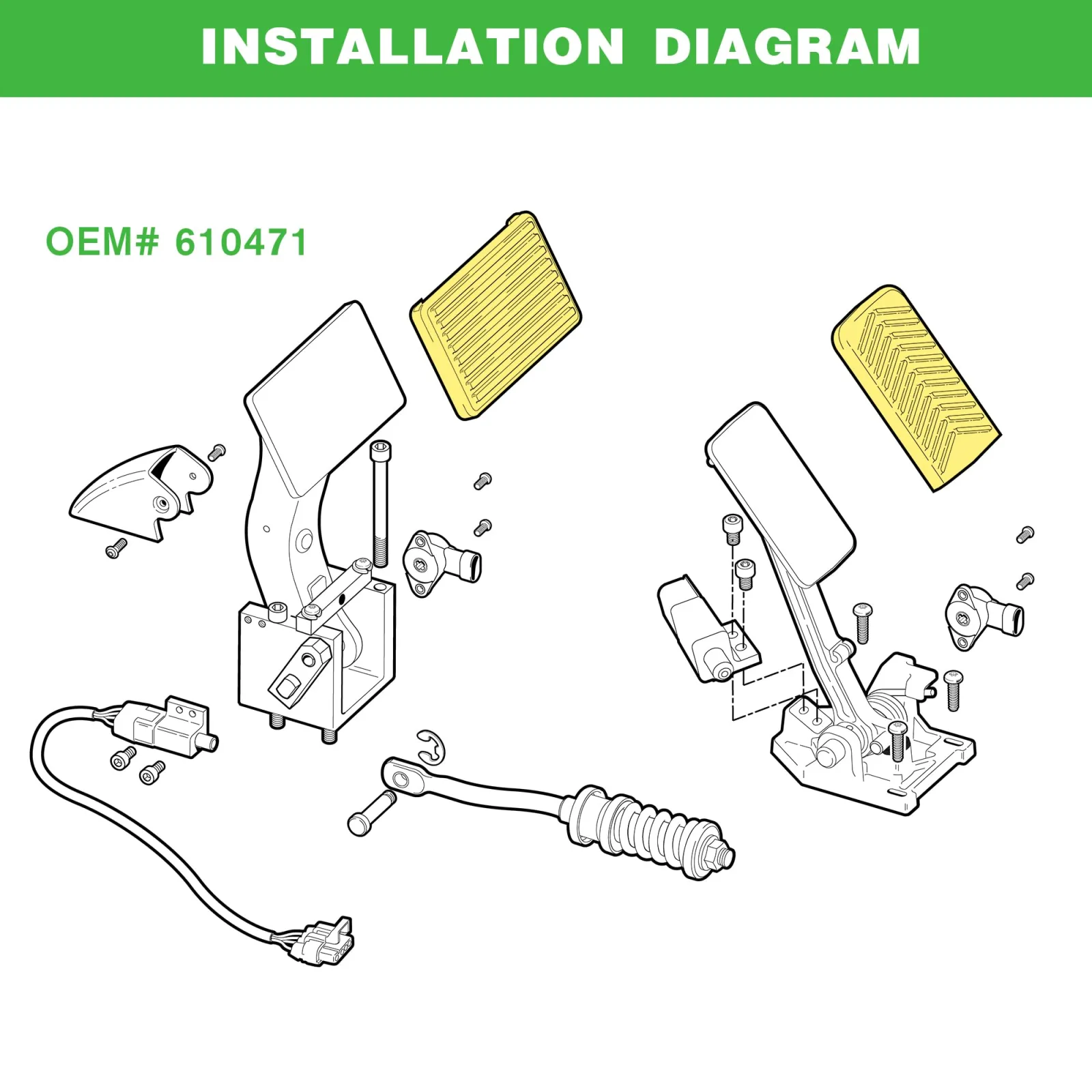 PXTHEU E-Z-GO RXV Accelerator & Brake Pedal Covers image 2