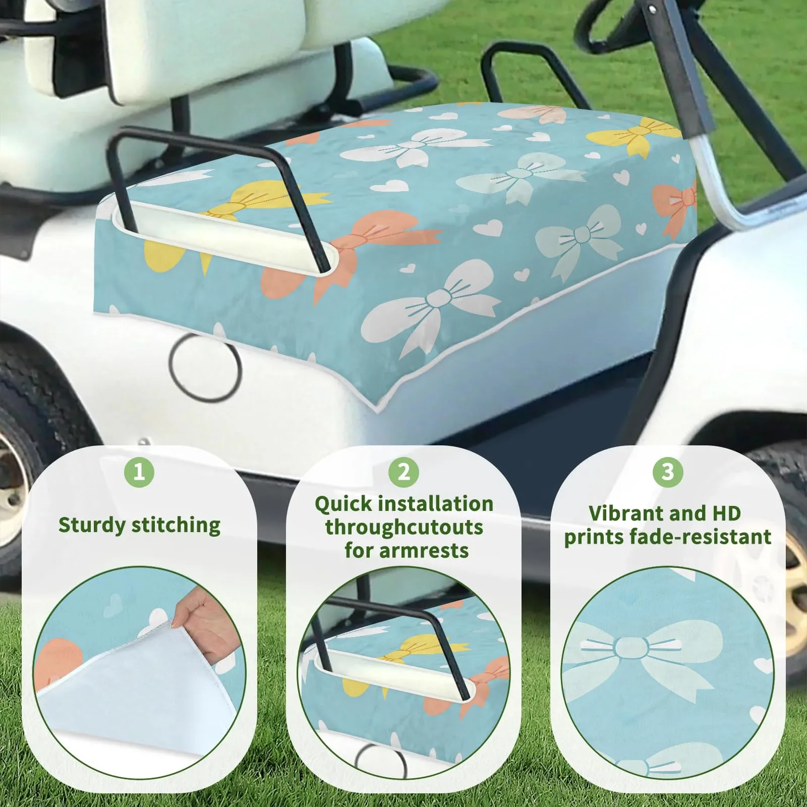 Tiveruda Golf Cart Seat Cover for Double Seats, 51 x 31 in image 3