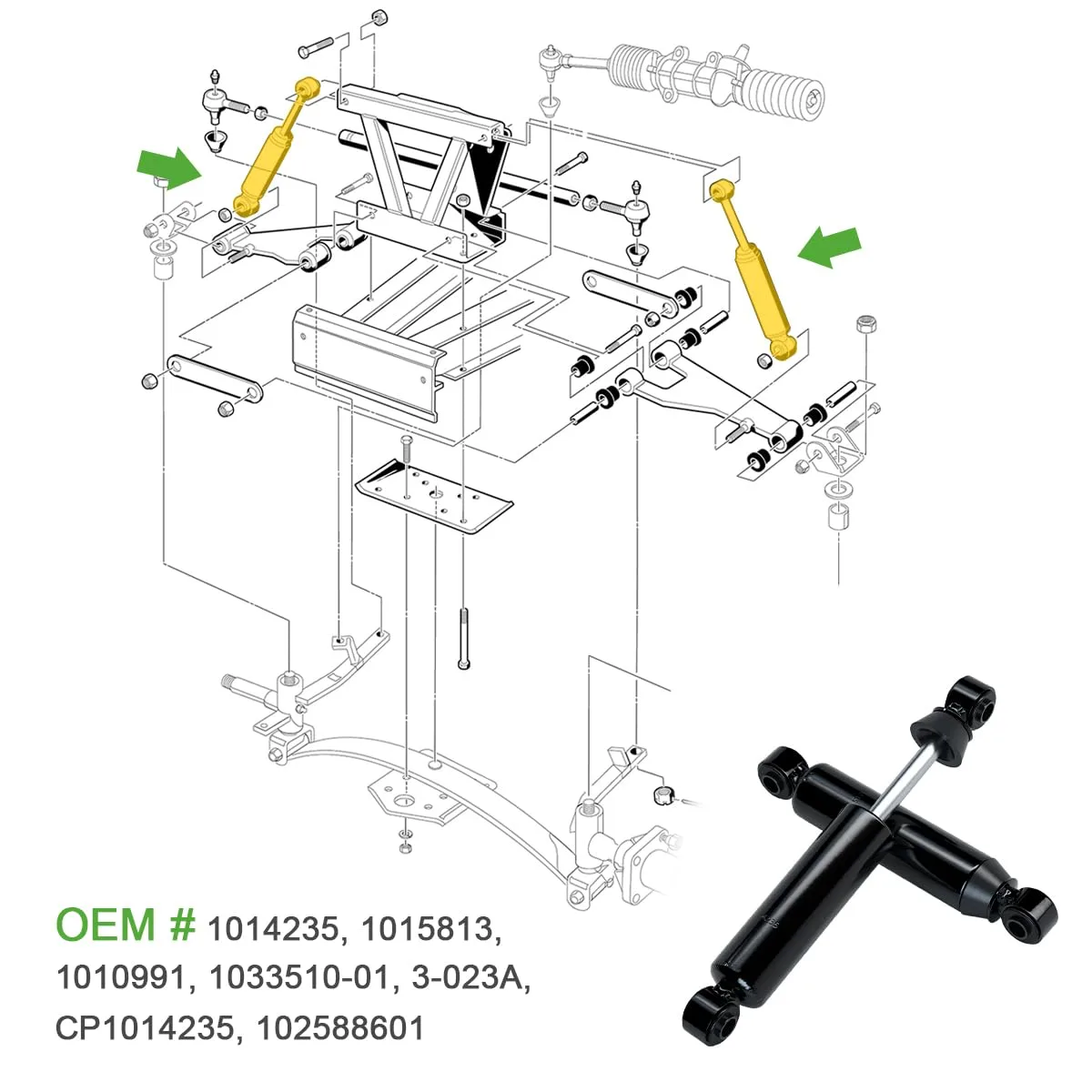 10L0L Front Shocks for Club Car DS and Precedent image 3