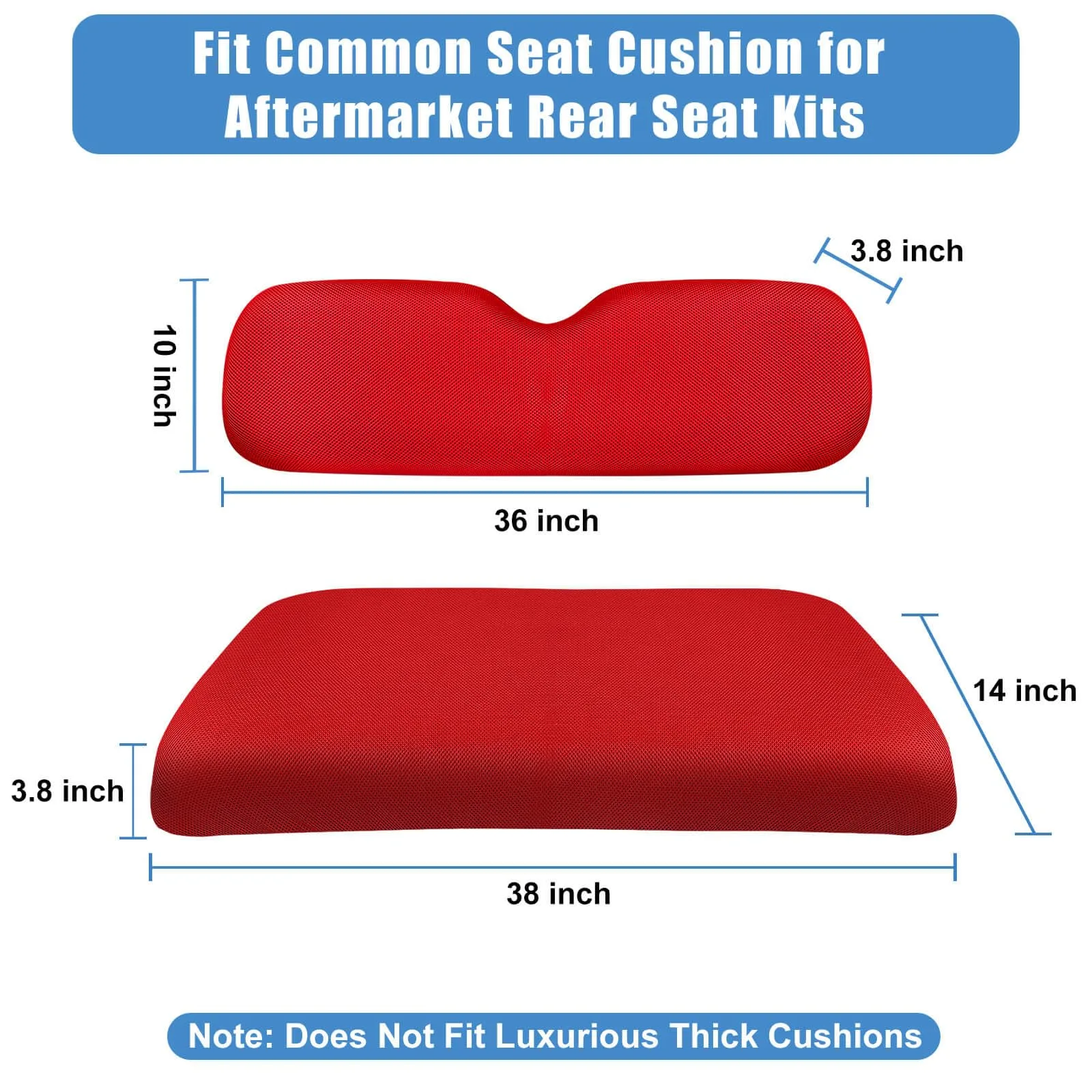 MOSNAI M641 Golf Cart Rear Seat Cover - Red image 3