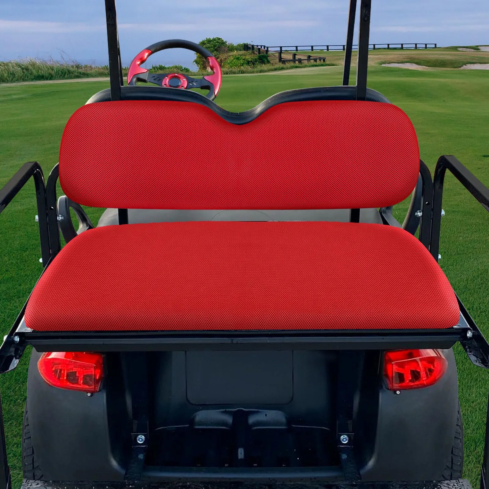 MOSNAI M641 Golf Cart Rear Seat Cover - Red