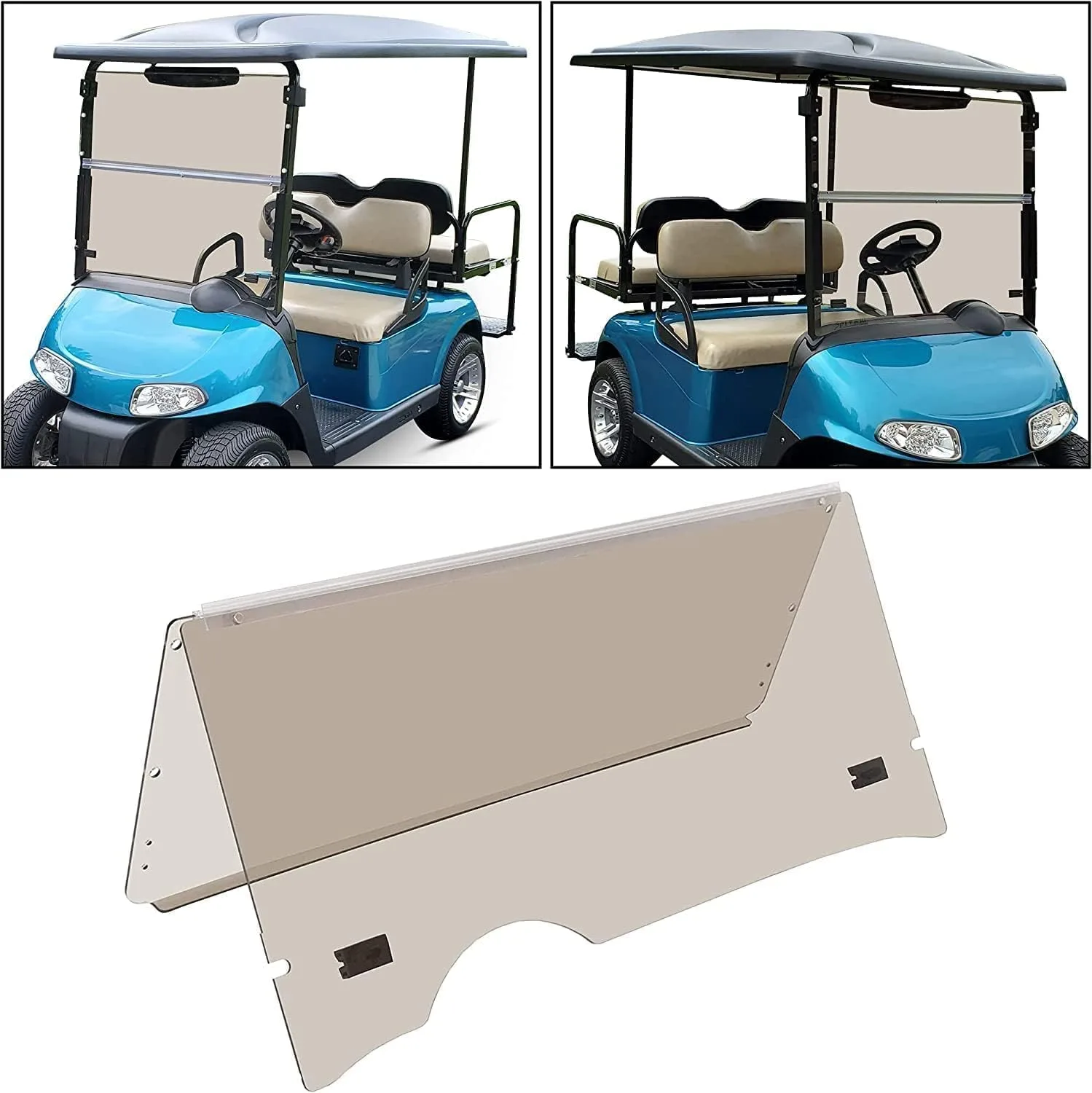 ECOTRIC Folding Tinted Windshield for E-Z-GO RXV image 2