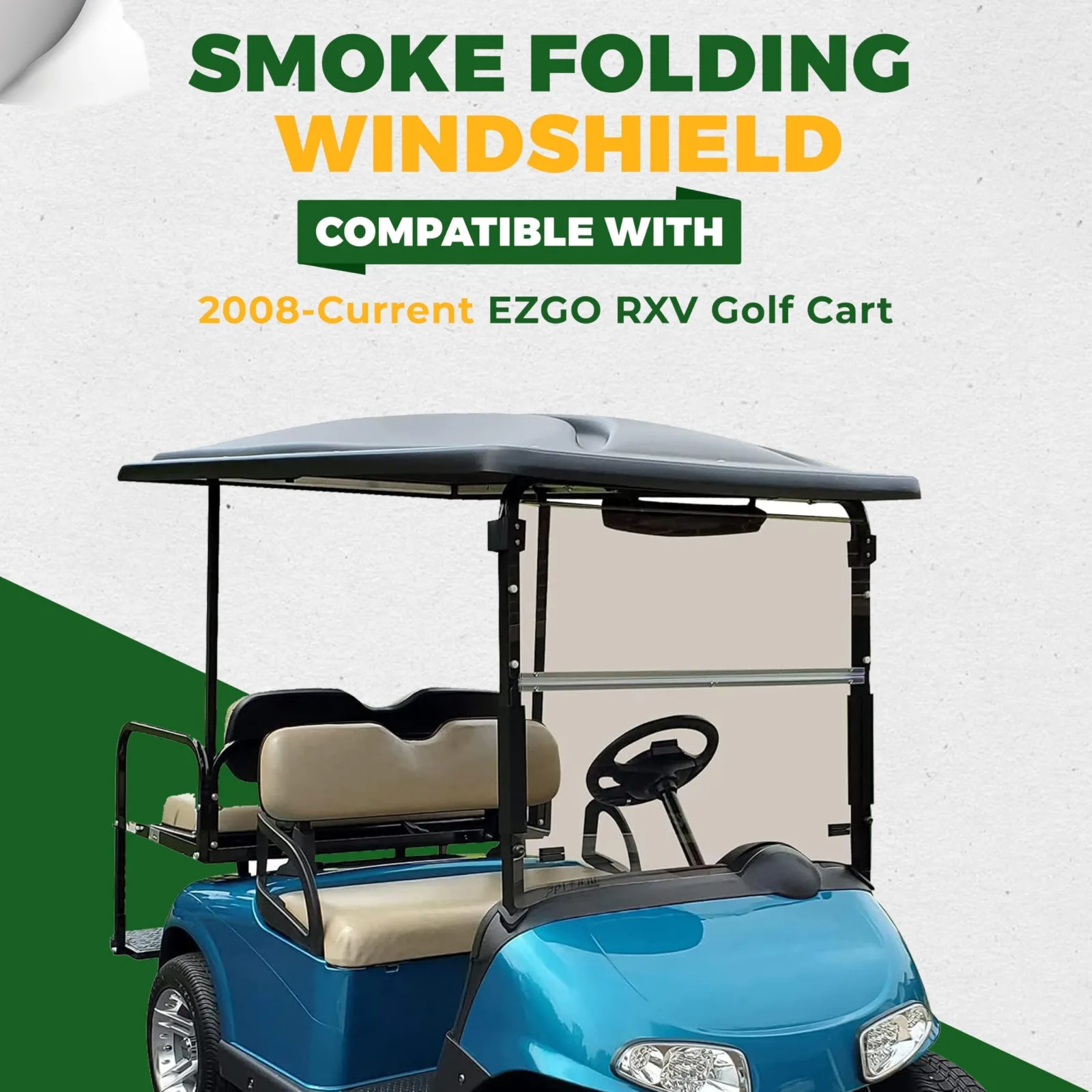 ECOTRIC Folding Tinted Windshield for E-Z-GO RXV image 3