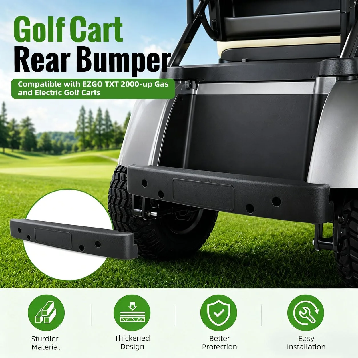 Roykaw Rear Bumper for E-Z-GO TXT Golf Carts ROY0711 image 4
