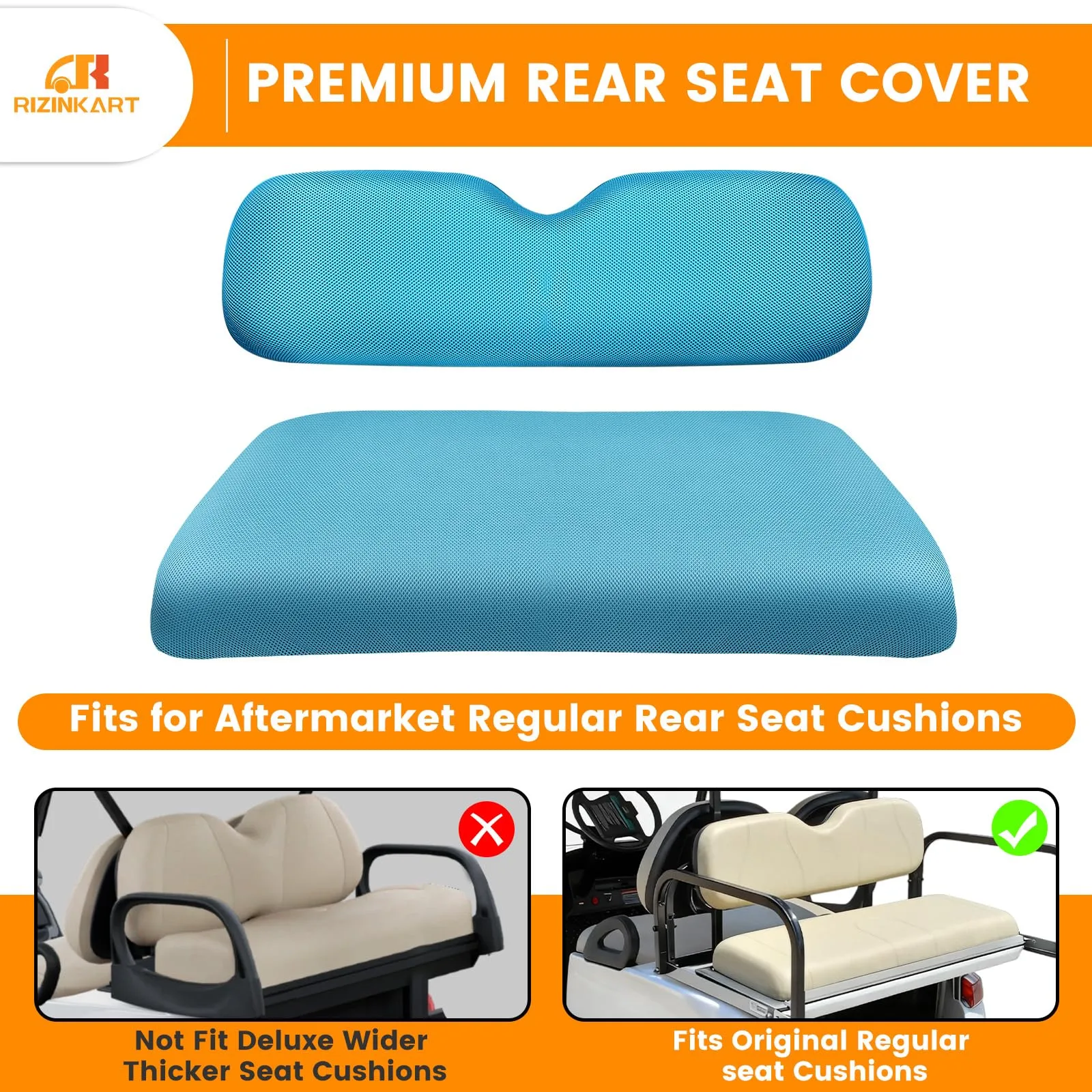 RIZINKART Golf Cart Rear Seat Covers for Yamaha, E-Z-GO & Club Car image 3