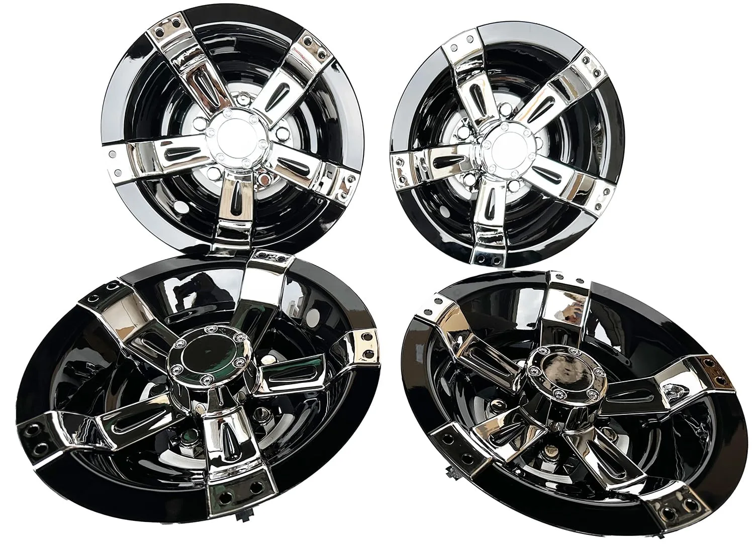 BestAccess 10" Chrome Spoke Wheel Covers Hub Caps BG-223 (Set of 4) image 2