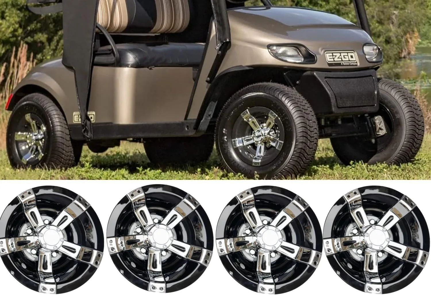 BestAccess 10" Chrome Spoke Wheel Covers Hub Caps BG-223 (Set of 4) image 3