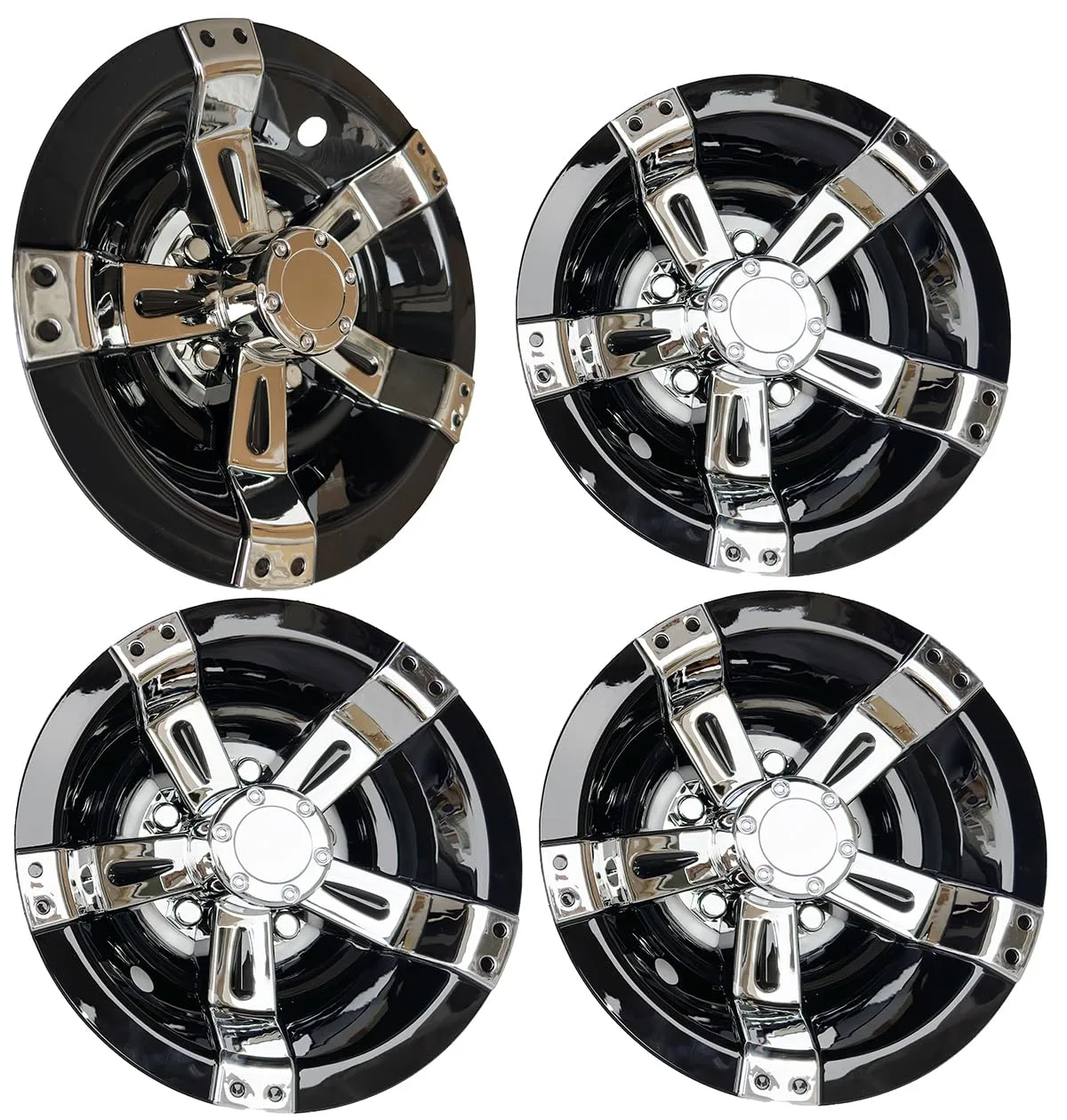 BestAccess 10" Chrome Spoke Wheel Covers Hub Caps BG-223 (Set of 4)