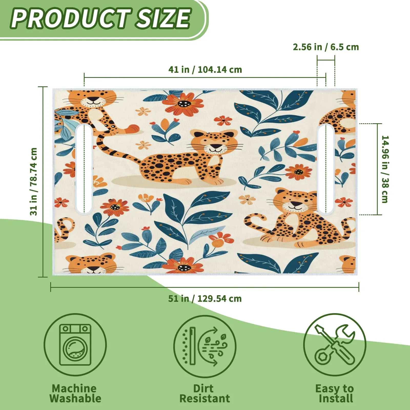 Tiveruda Leopard Golf Cart Seat Cover, 51 x 31 in image 2