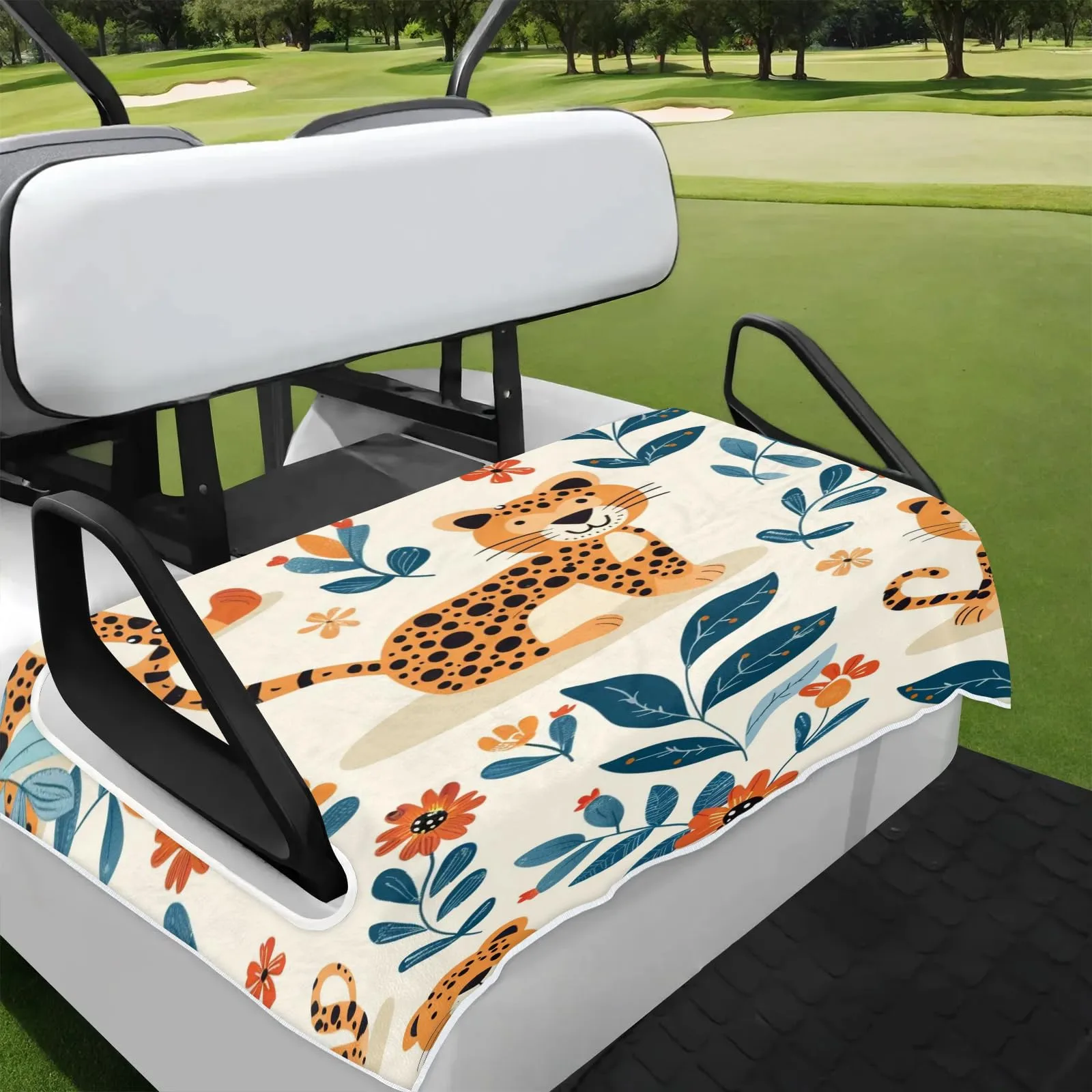 Tiveruda Leopard Golf Cart Seat Cover, 51 x 31 in