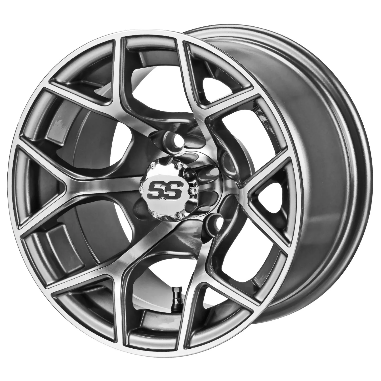 RM Cart Ninja 12-Inch Golf Cart Wheel, Gun Metal Gray