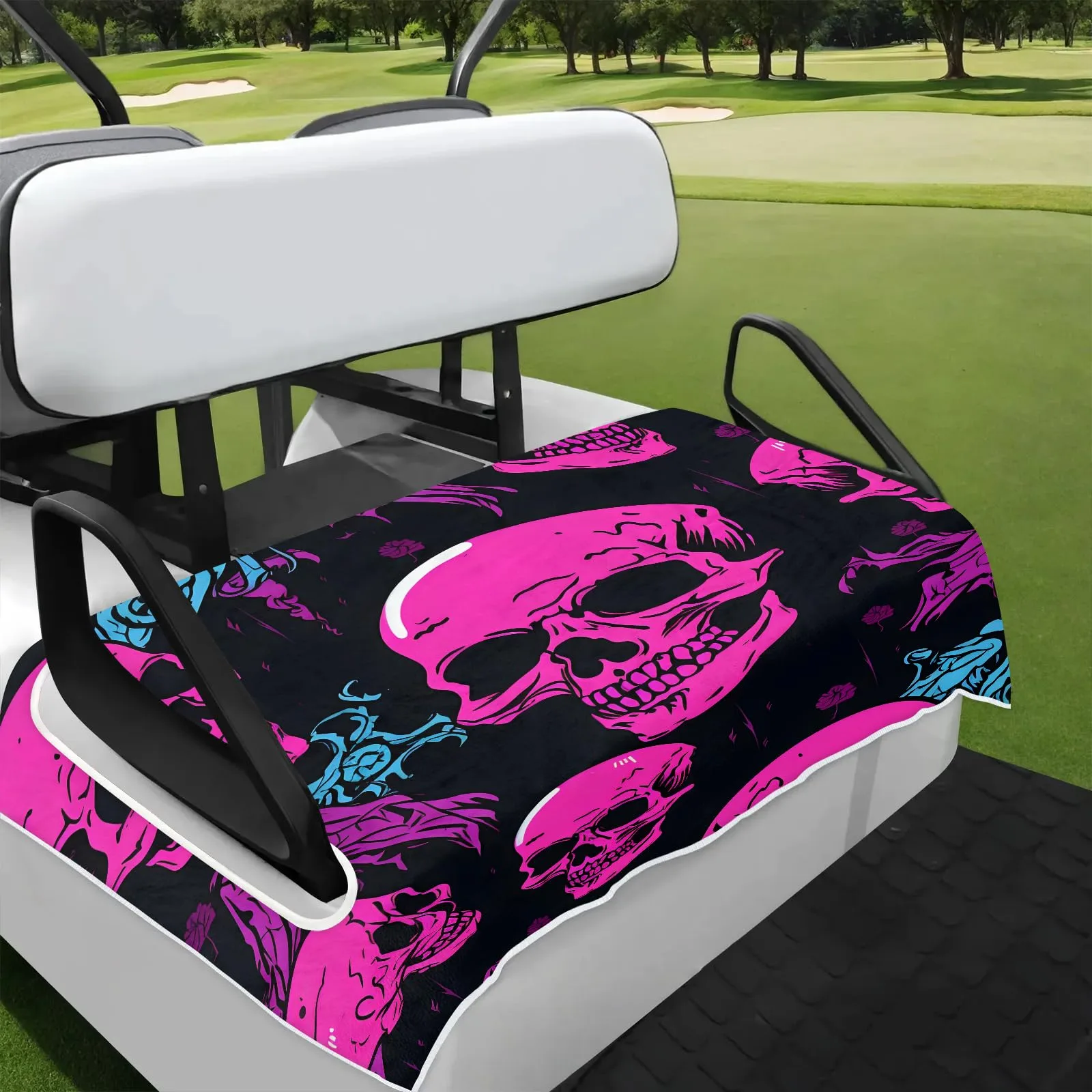 Tiveruda Halloween Skull Golf Cart Seat Cover 51 x 31
