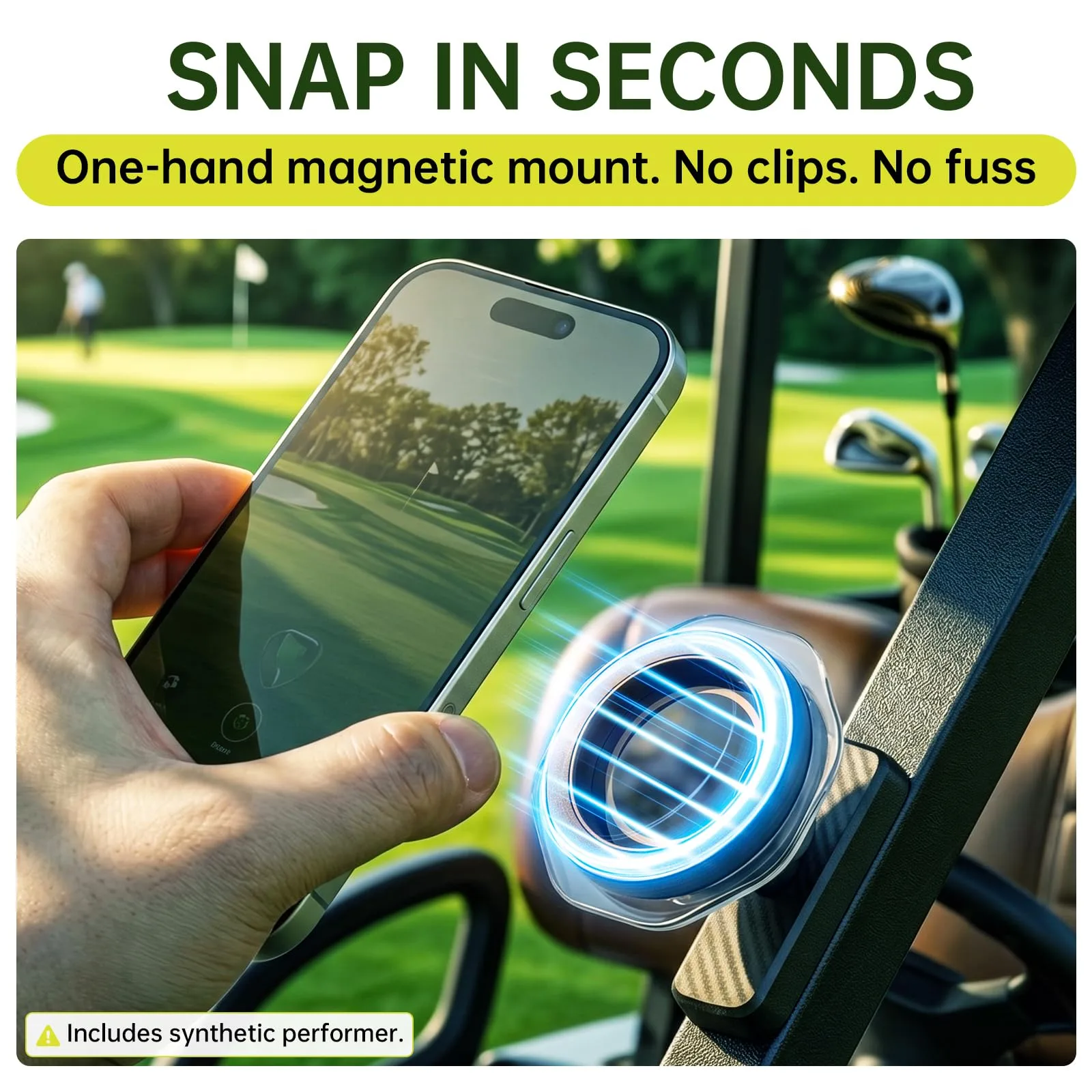Lifexciting Magnetic Phone Holder for Golf Cart — 8 N52 Magnets, 360° image 2