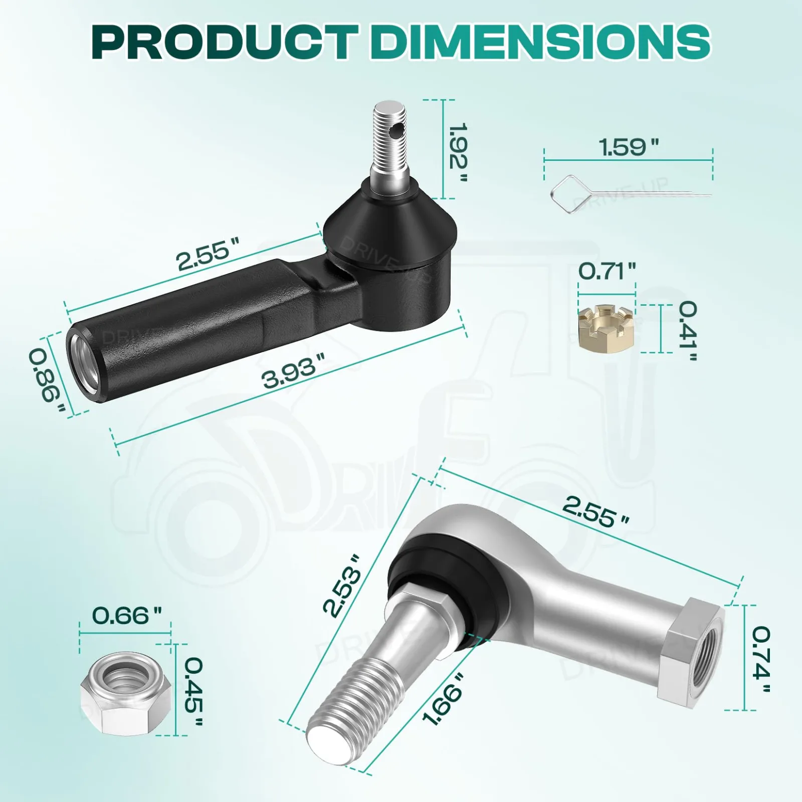 DRIVE UP Ball Joint and Tie Rod End Kit for E-Z-GO TXT image 3