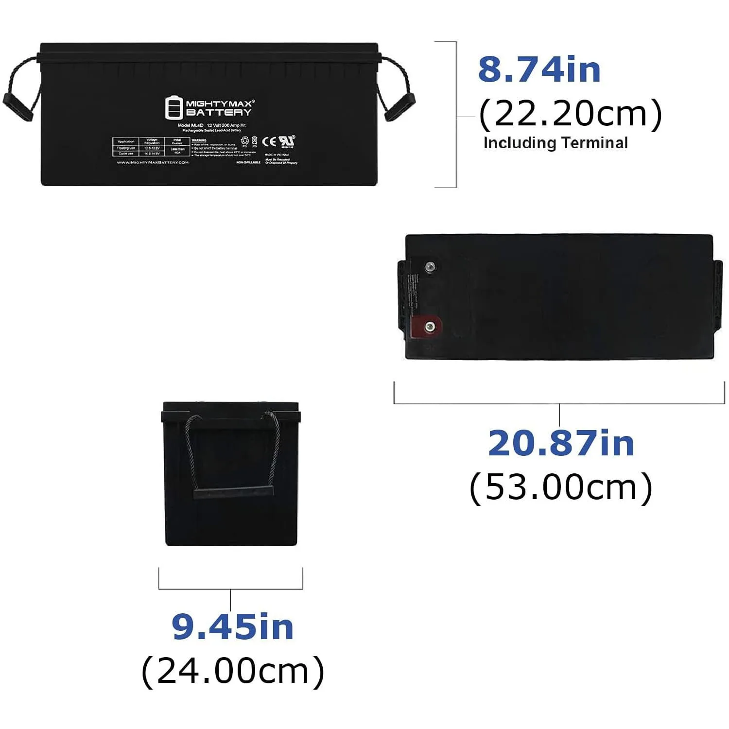 Mighty Max ML4DMP834 12V 200Ah Golf Cart Battery Pack image 2