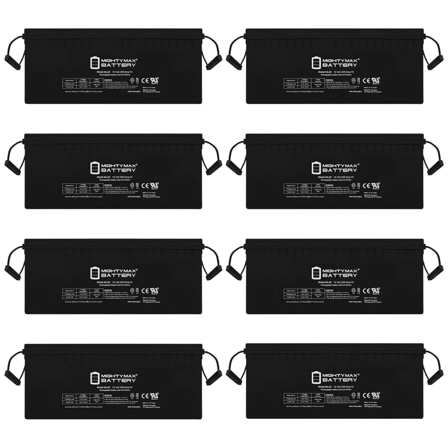 Mighty Max ML4DMP834 12V 200Ah Golf Cart Battery Pack