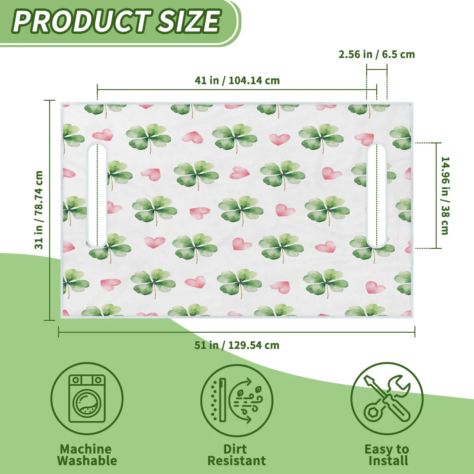 Tiveruda Three Leaf Clovers Golf Cart Seat Cover image 2
