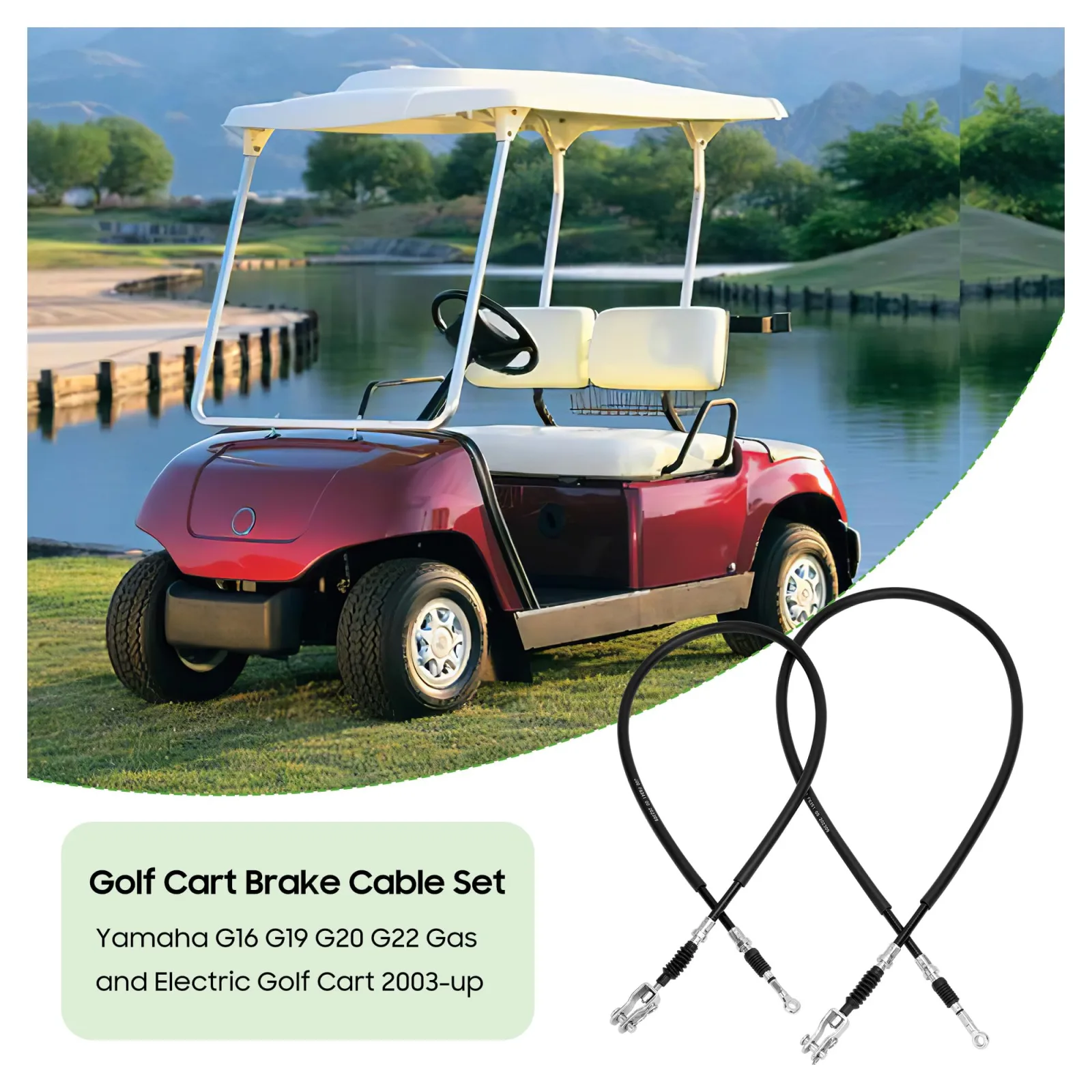 10L0L Brake Cable Set for Yamaha G8-G22 Golf Carts image 2