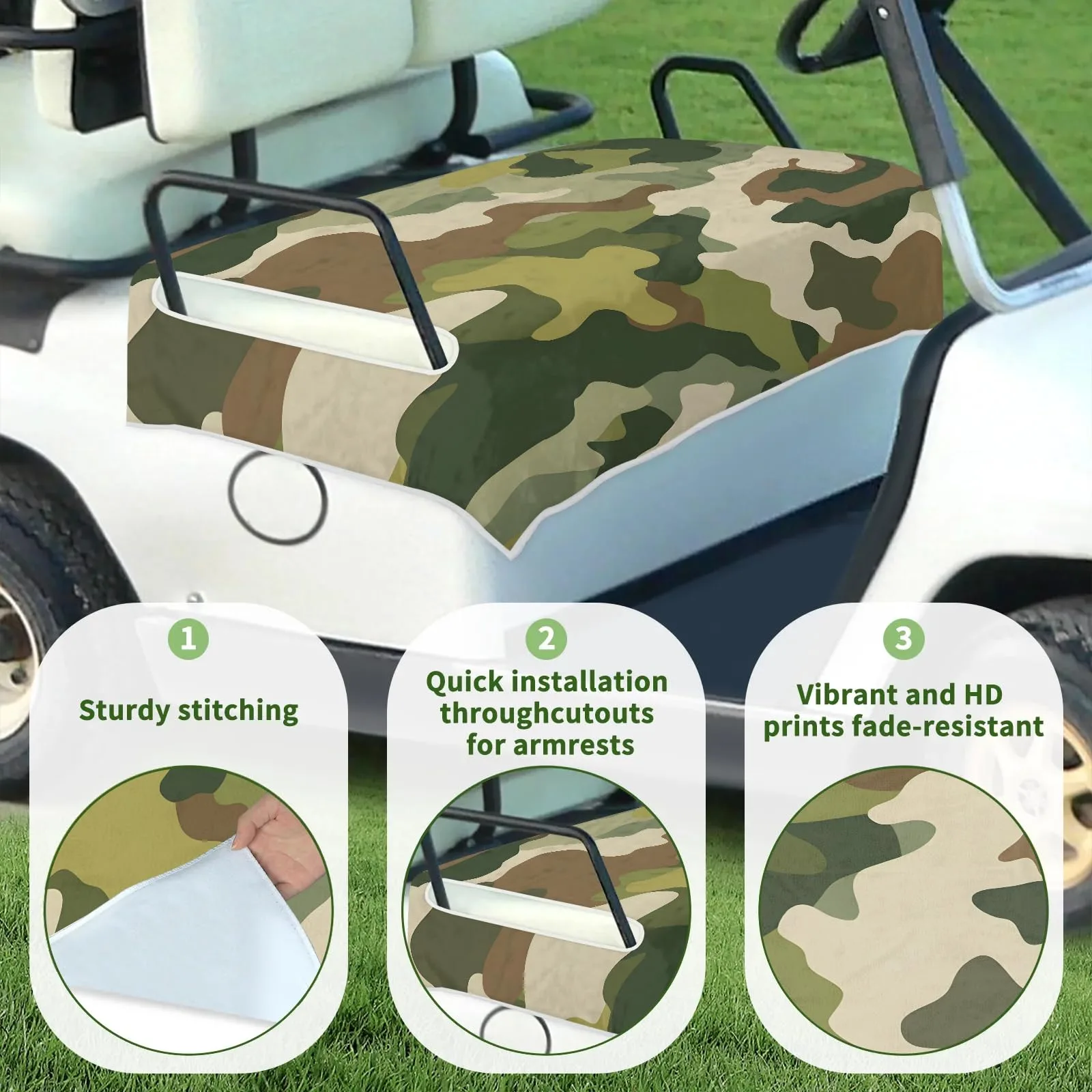 Tiveruda Golf Cart Seat Cover for Double Seats, 51 x 31 in image 3
