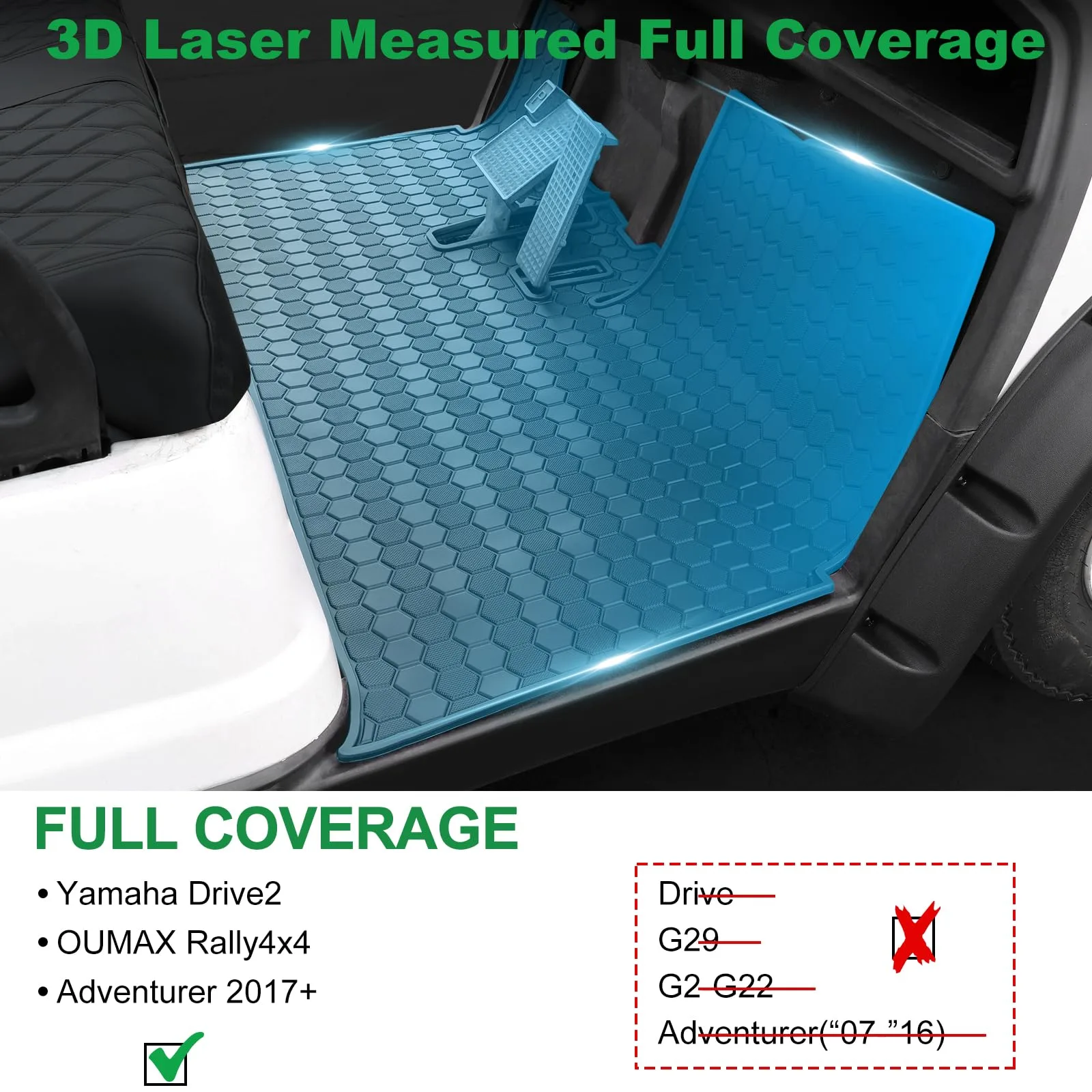 LEAPGOMAX Floor Mat for Yamaha Drive2 Golf Carts image 2