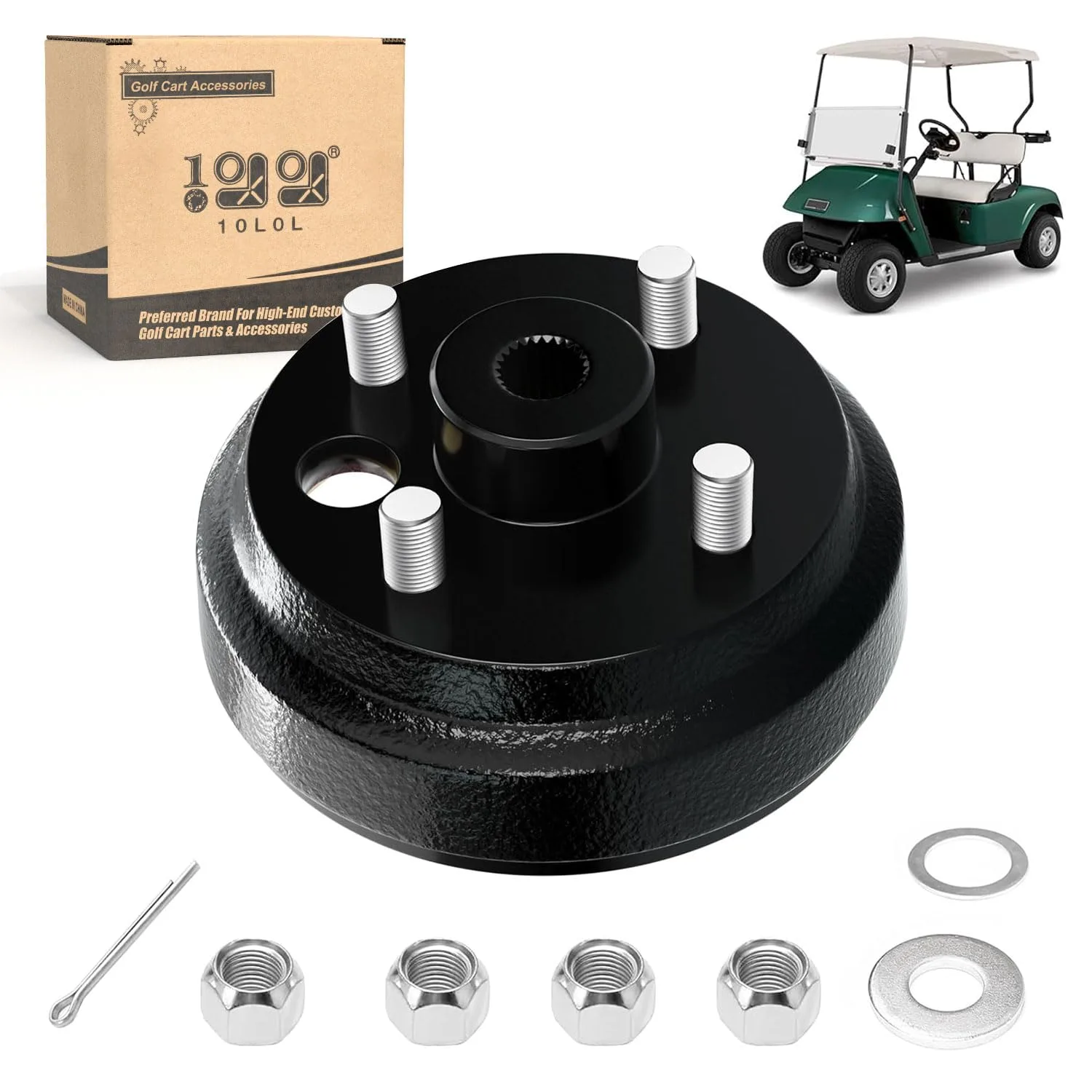 10L0L E-Z-GO Rear Brake Drum Hub Assembly