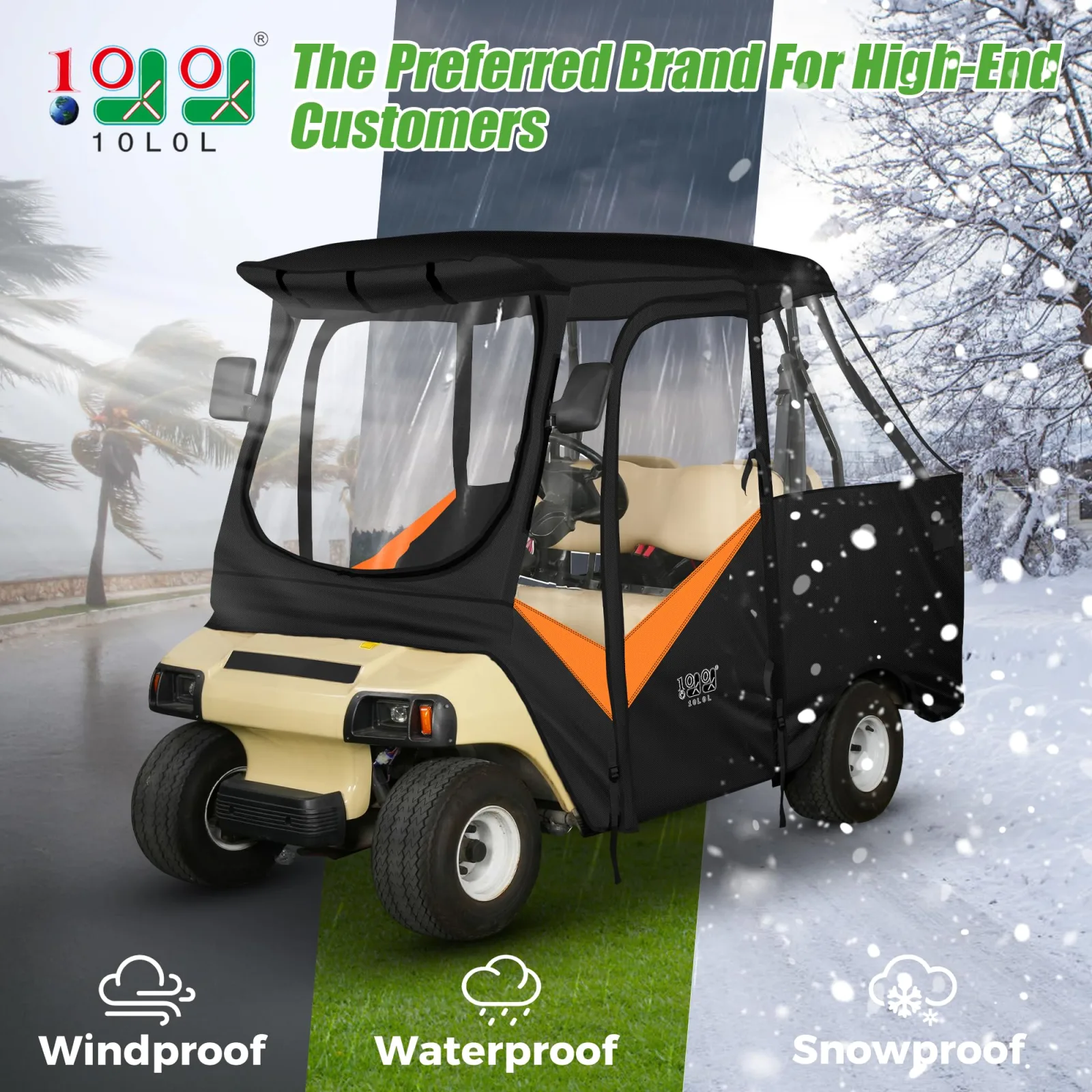 10L0L Golf Cart Enclosure for 4-Passenger Club Car DS image 2