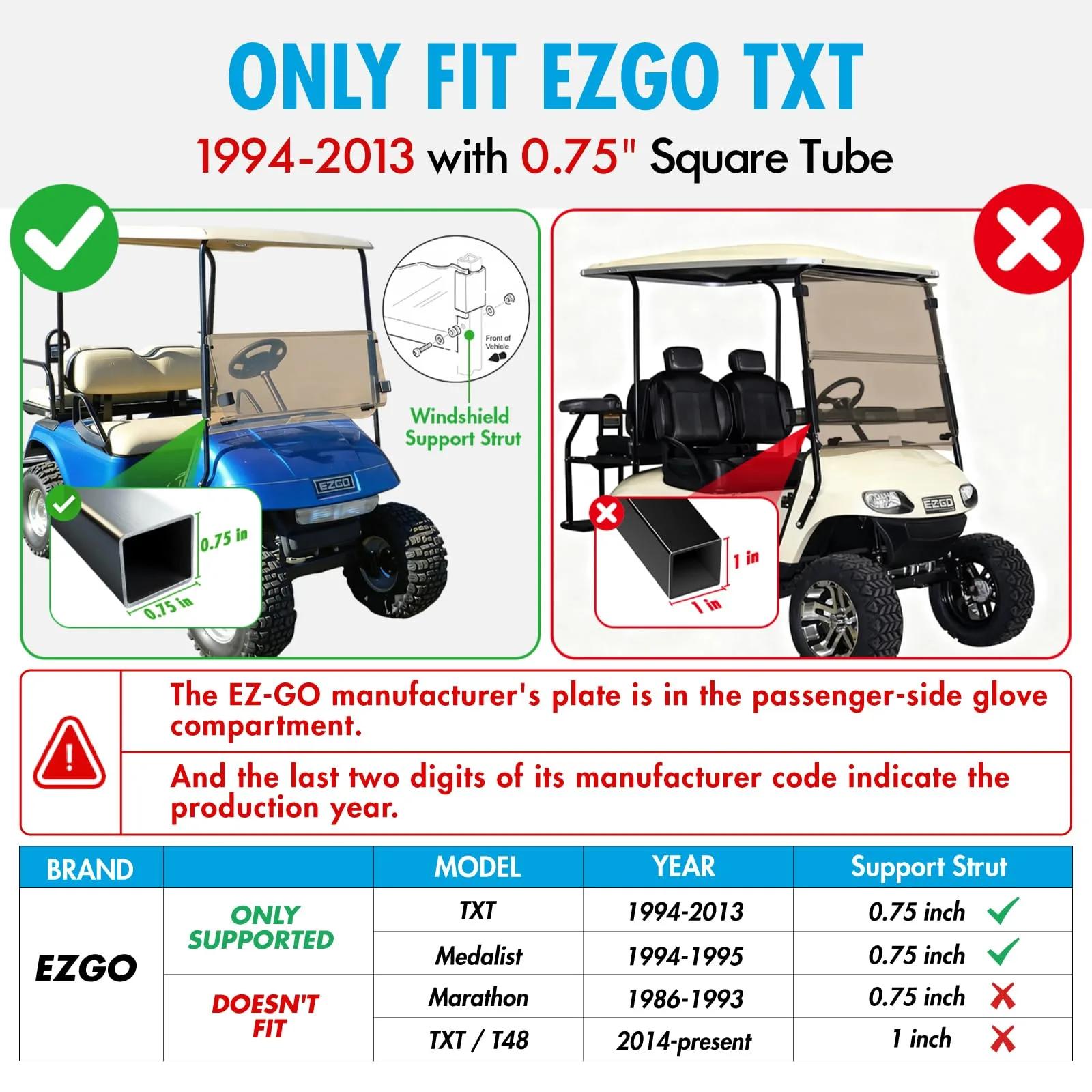 ENEKERP Windshield for E-Z-GO TXT 1994–2013 image 2