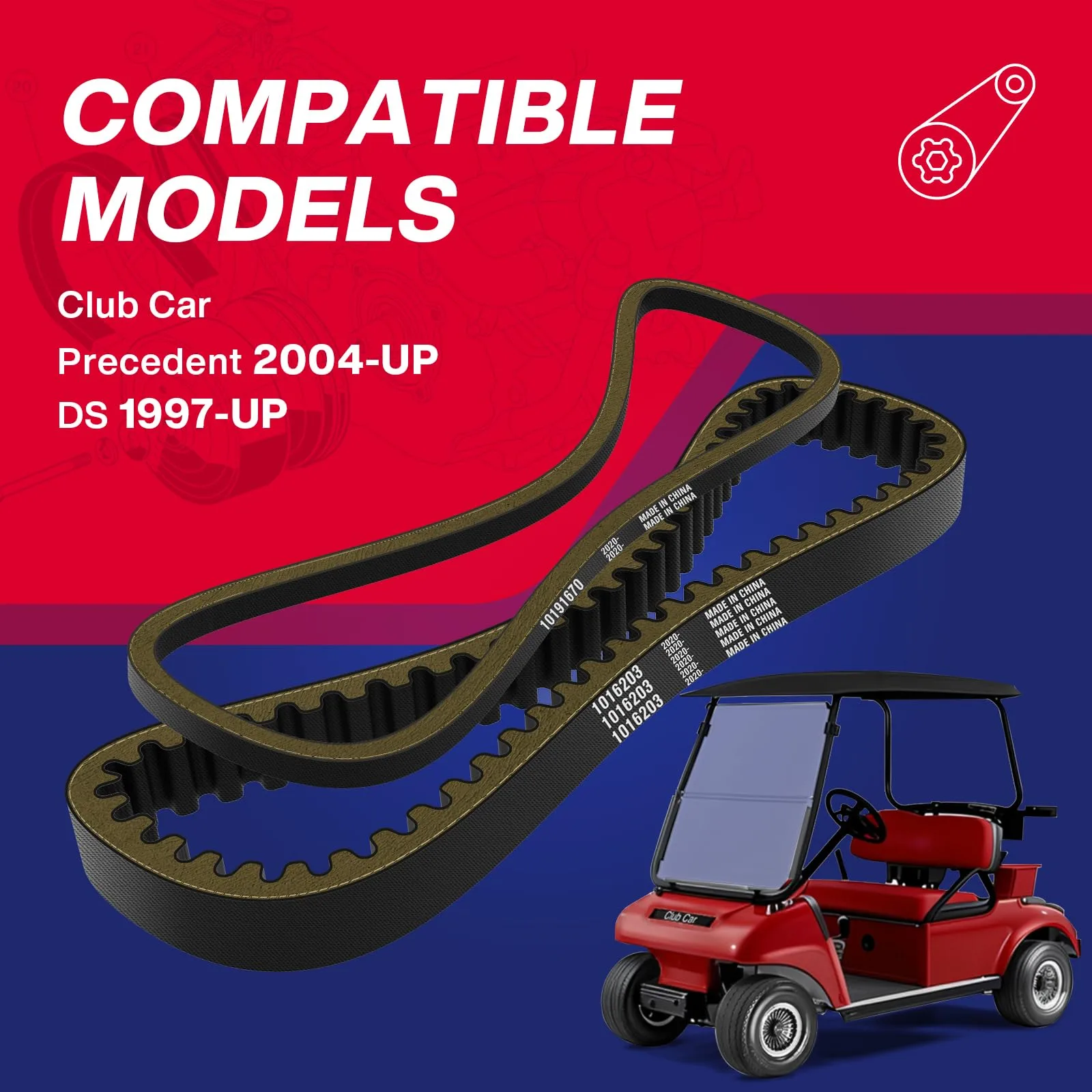 SUPGCPER Club Car DS & Precedent Drive Belt Kit image 3