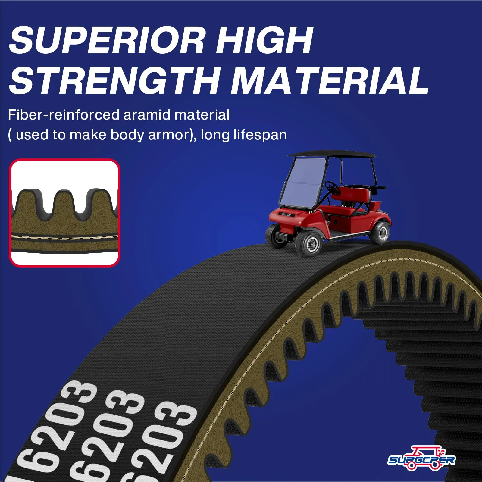 SUPGCPER Club Car DS & Precedent Drive Belt Kit image 4