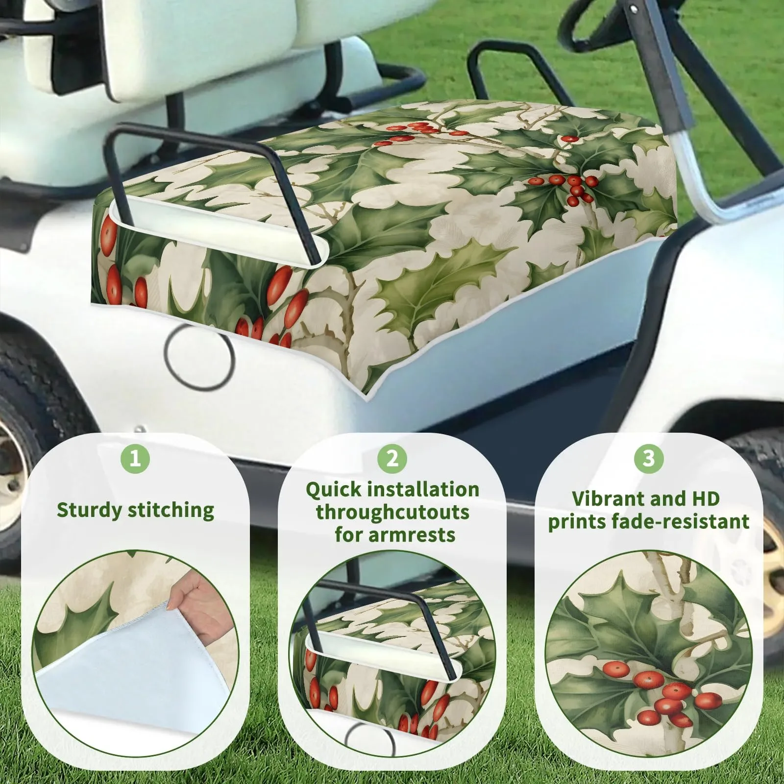 Tiveruda Golf Cart Seat Cover for Double Seats 51 x 31 in image 3