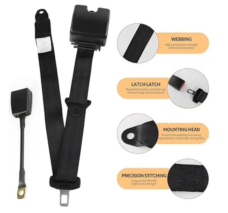 Generic Universal Retractable Golf Cart Belts, 2-Pack image 2