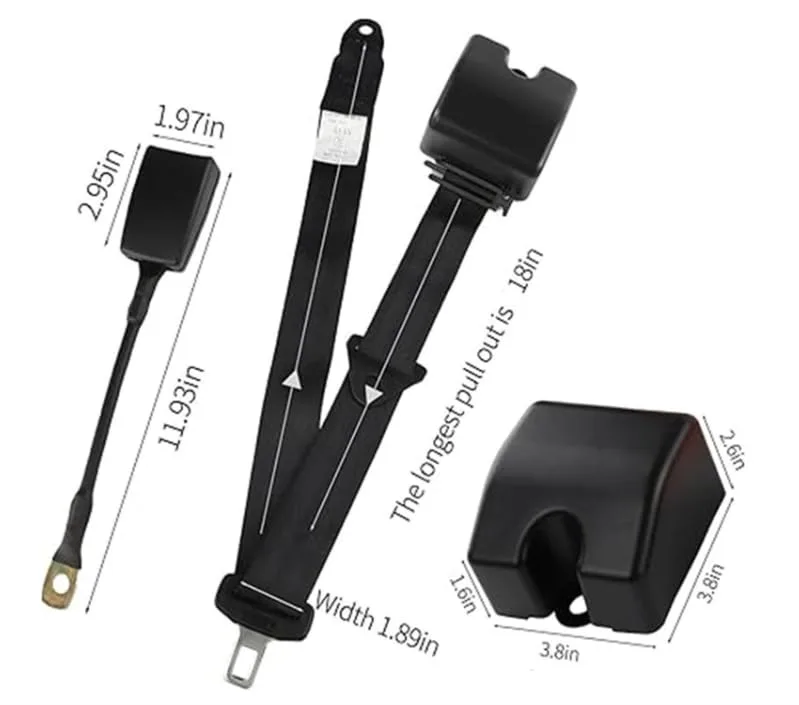 Generic Universal Retractable Golf Cart Belts, 2-Pack image 3