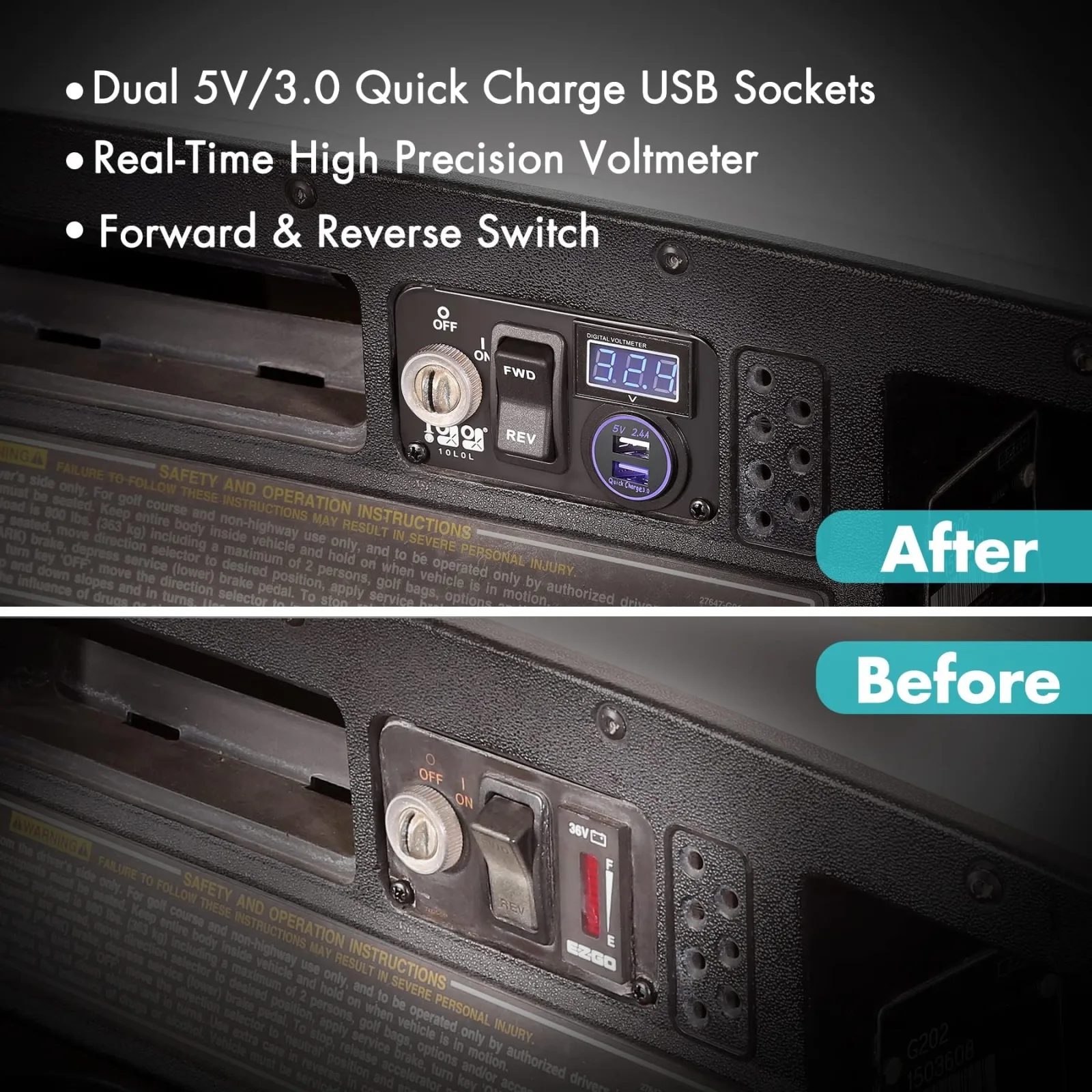10L0L EZGO TXT PDS Dash Console Panel Kit image 3