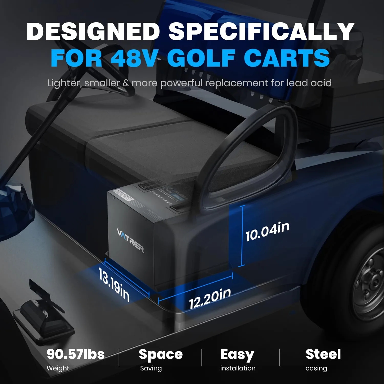 VATRER POWER 51.2V 105Ah Mini Golf Cart Battery Kit image 3