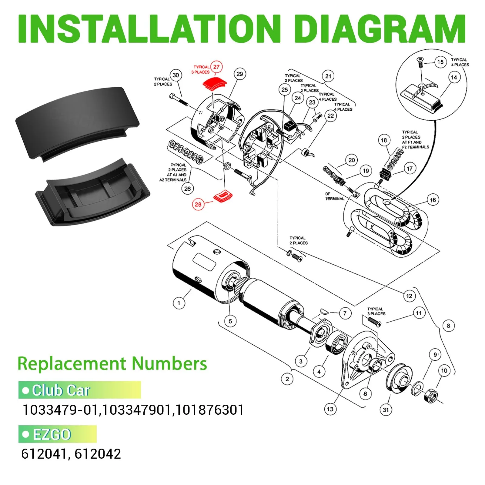 CartClan Golf Cart Brush Inspection Cover Kit CT-0180 image 3