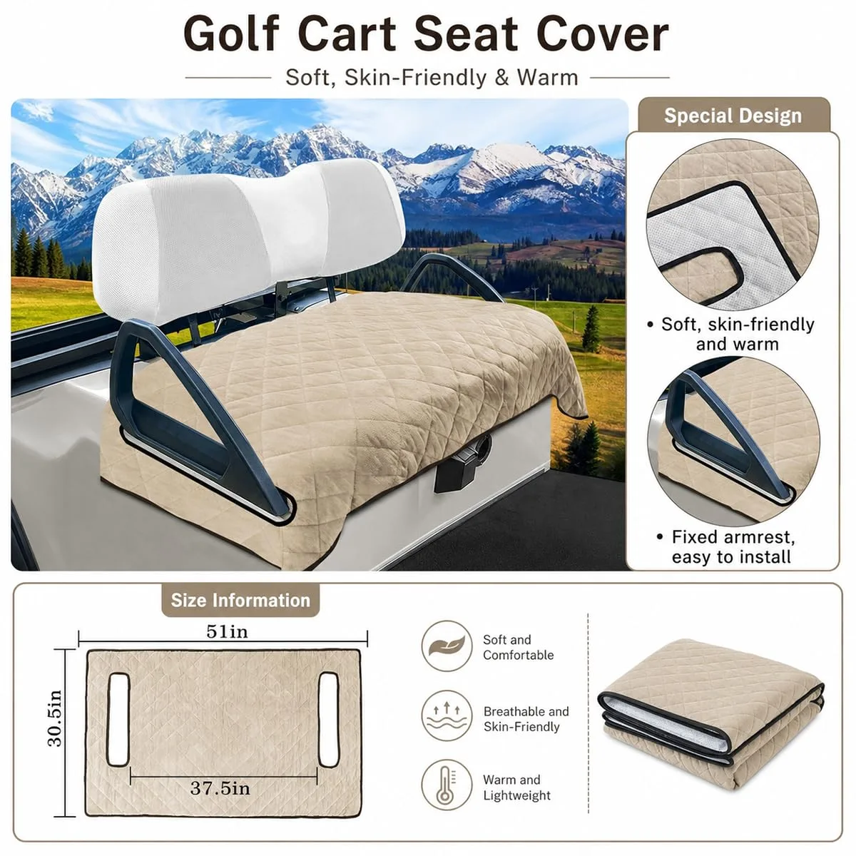 UTRDYSRH Golf Cart Seat Cover 51" x 30.5" — MPN 63669_UTRDYSRH-10603178-02 image 4