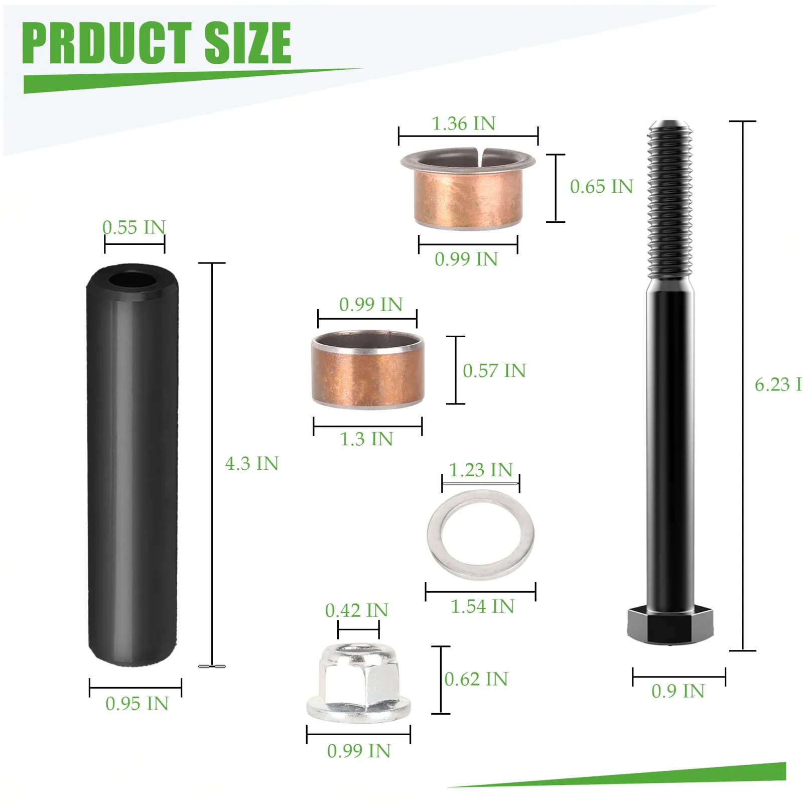 PXTHEU Spindle Kingpin Bushing Kit for E-Z-GO RXV image 3