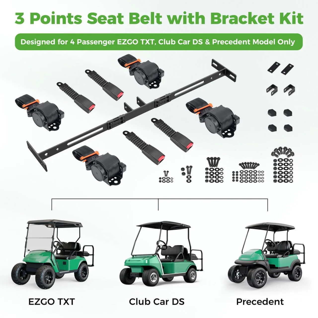 10L0L 3-Point Golf Cart Seat Belt Bracket Kit image 3