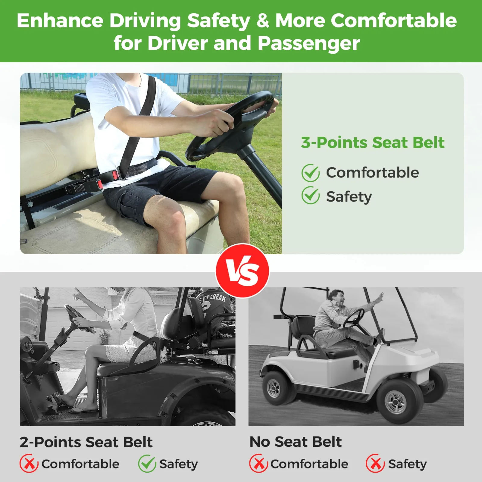 10L0L 3-Point Golf Cart Seat Belt Bracket Kit image 4