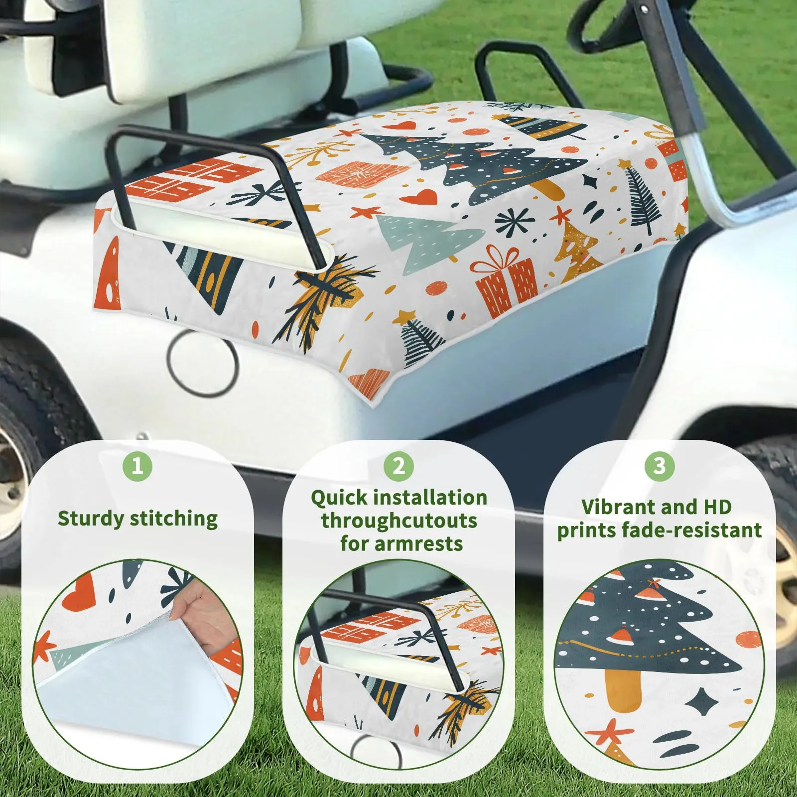 Tiveruda Golf Cart Seat Cover for Double Seats 51 x 31 image 3