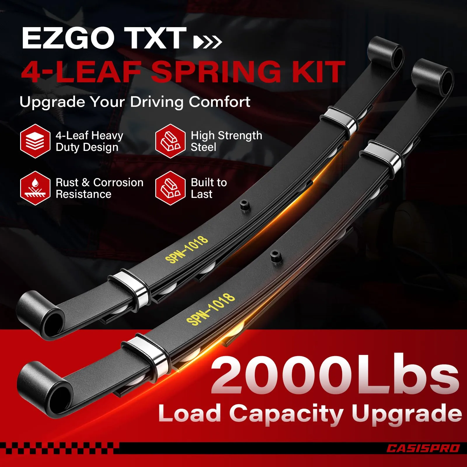 CASISPRO Rear 4-Leaf Spring Kit for E-Z-GO TXT image 2
