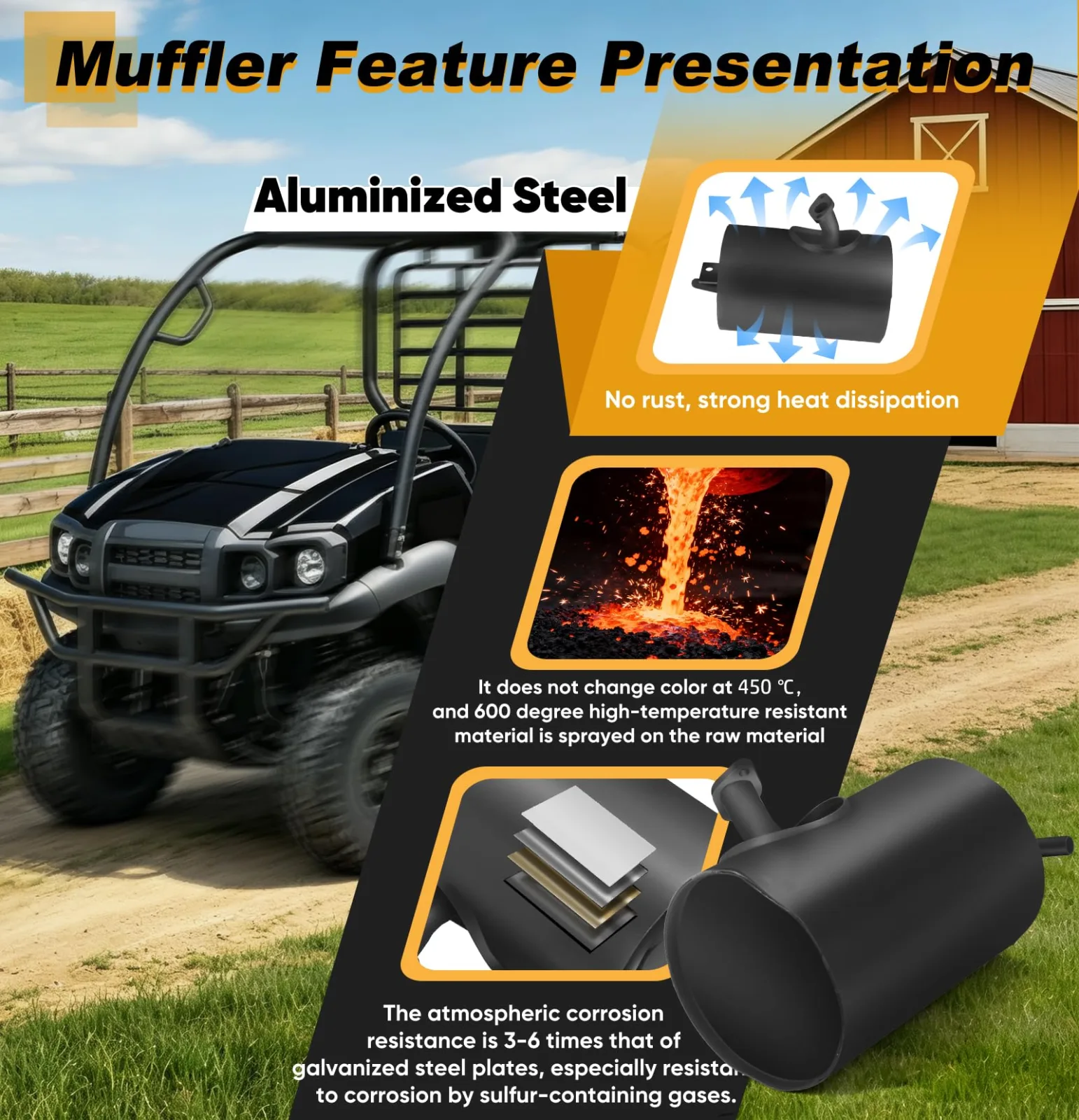 CXFDDV Muffler for Yamaha G16 G20 G21 G22 Gas Carts image 4