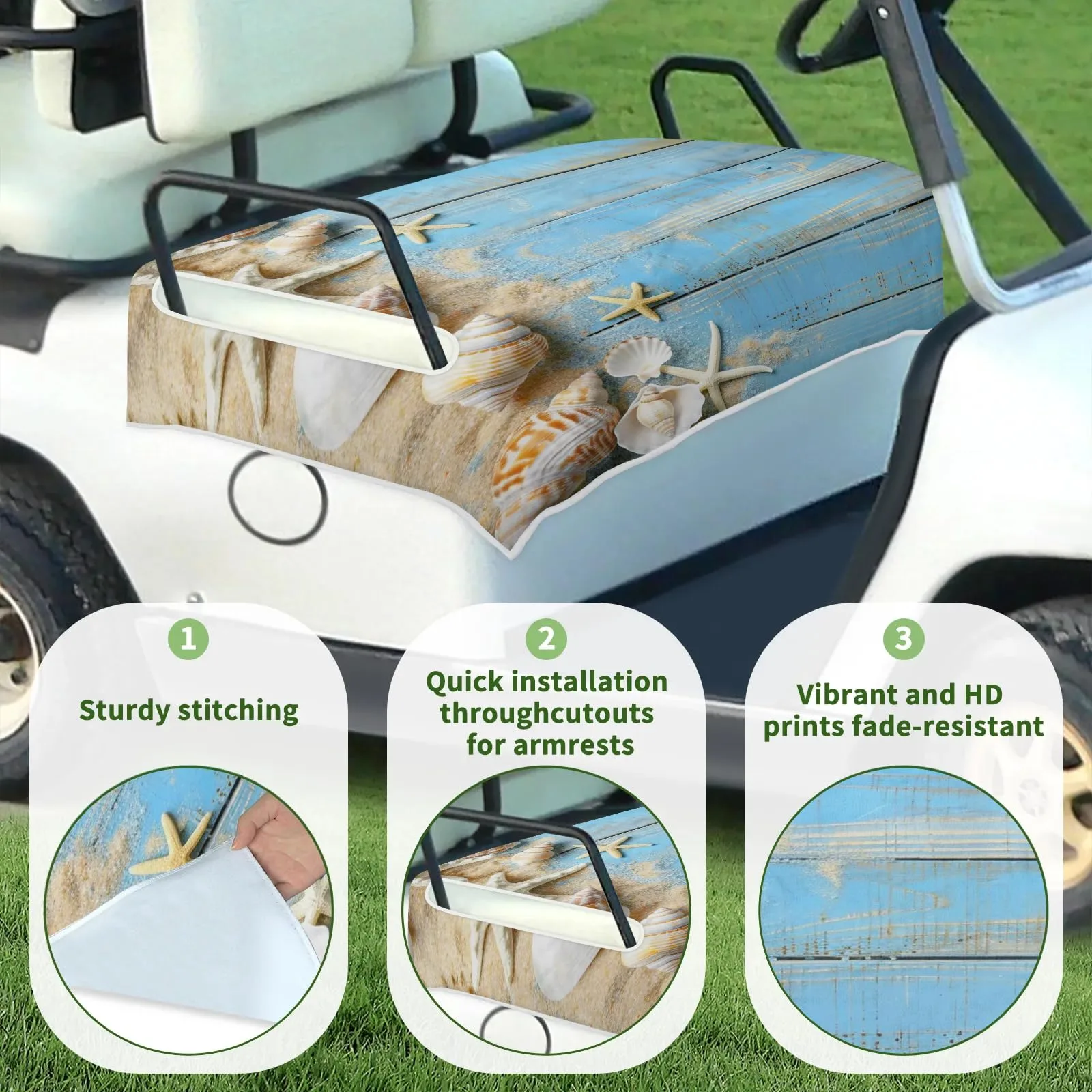 Tiveruda Golf Cart Seat Cover for Double Seats, 51 x 31 in image 3