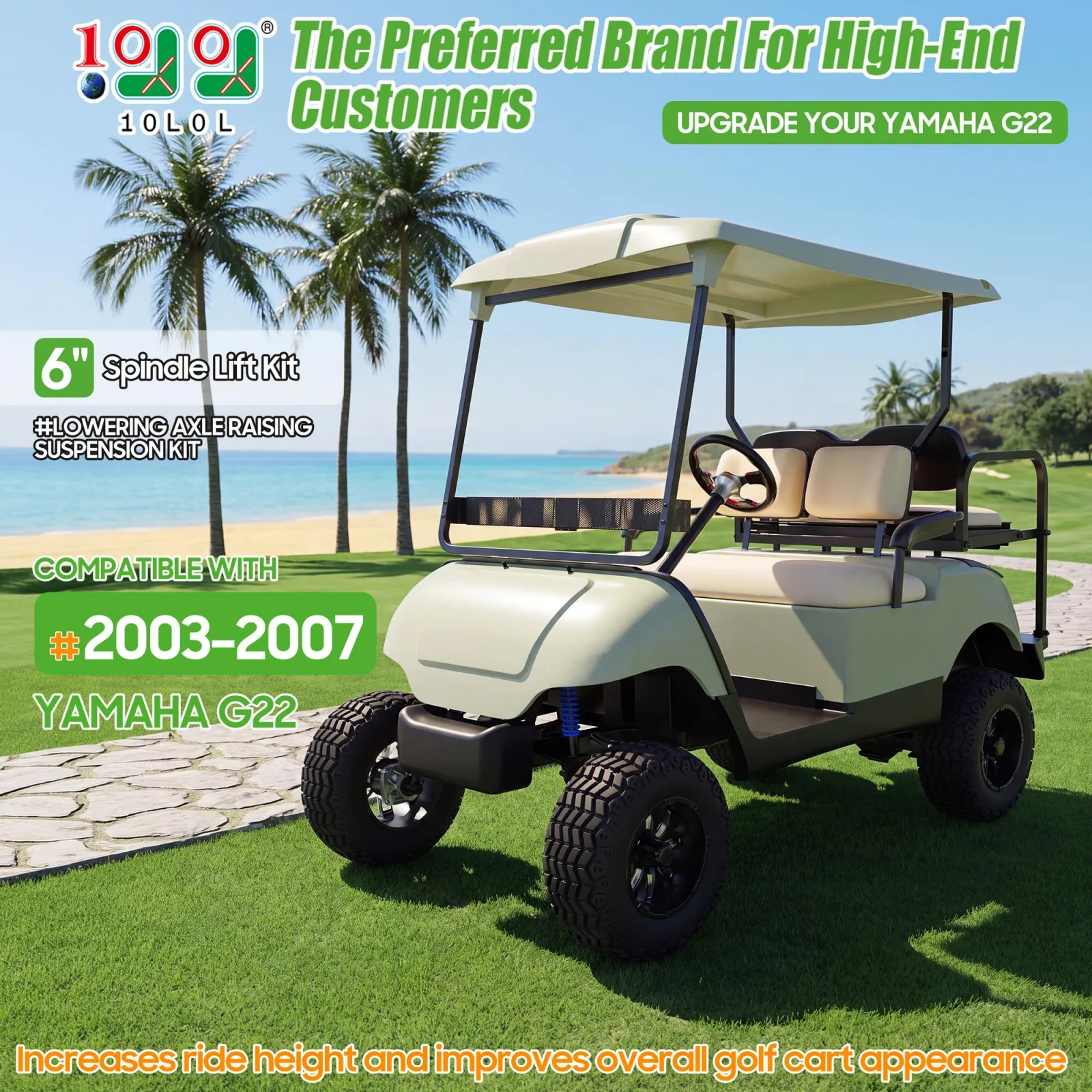 10L0L 6 Inch A-Arm Lift Kit for Yamaha G22 image 2
