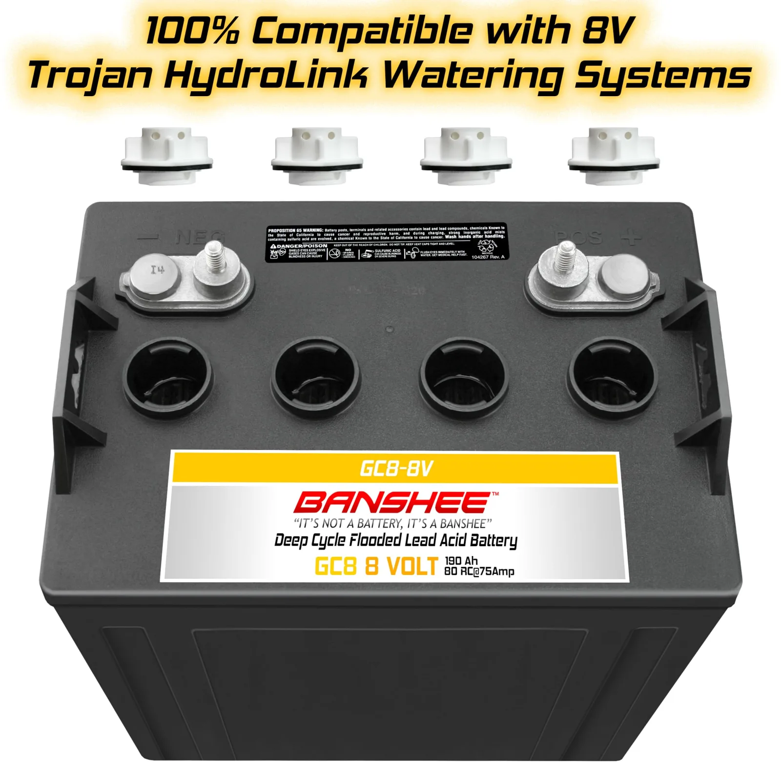 Banshee GC8-8V 8V 190Ah Golf Cart Battery image 3