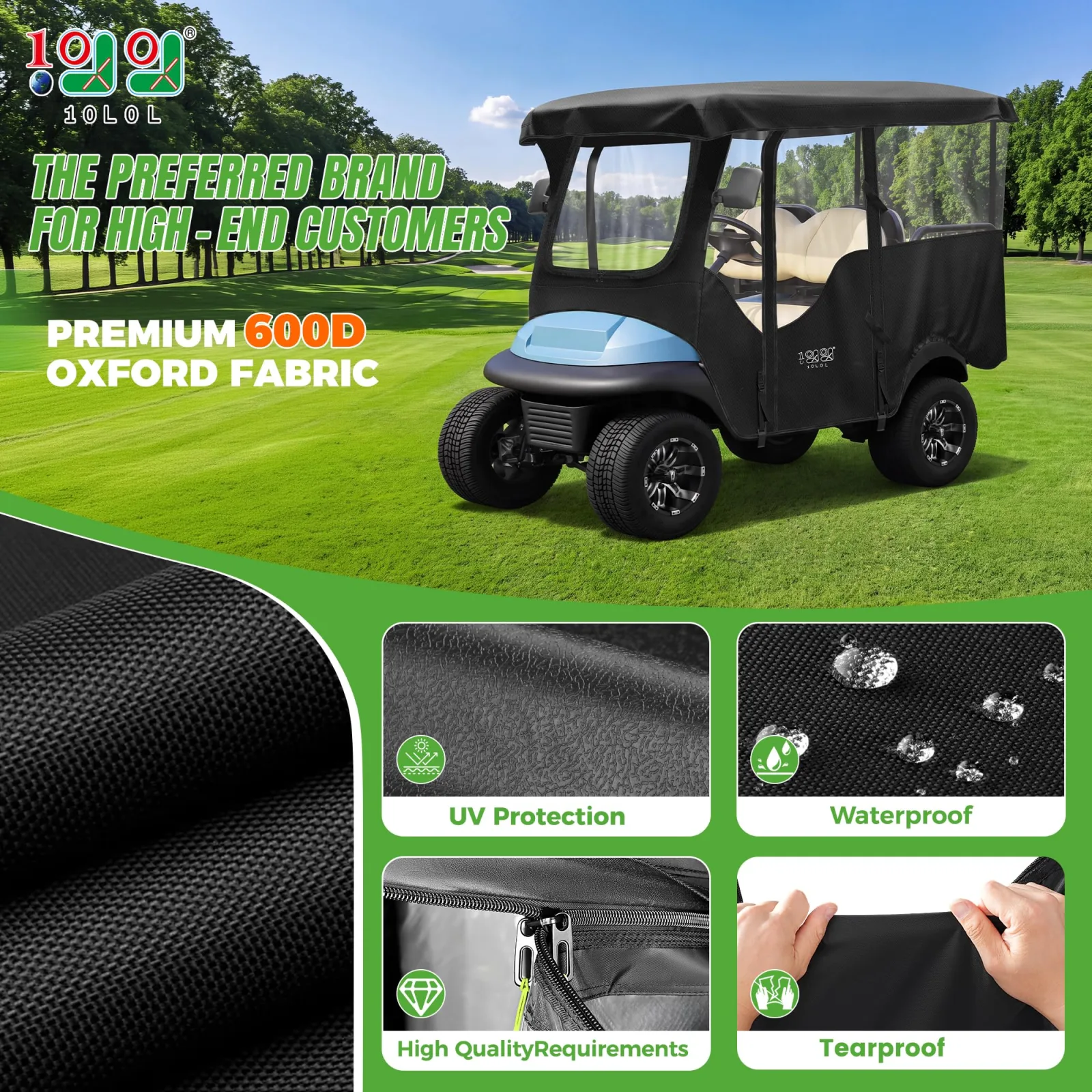 10L0L Club Car Precedent 4-Passenger Golf Cart Enclosure image 2