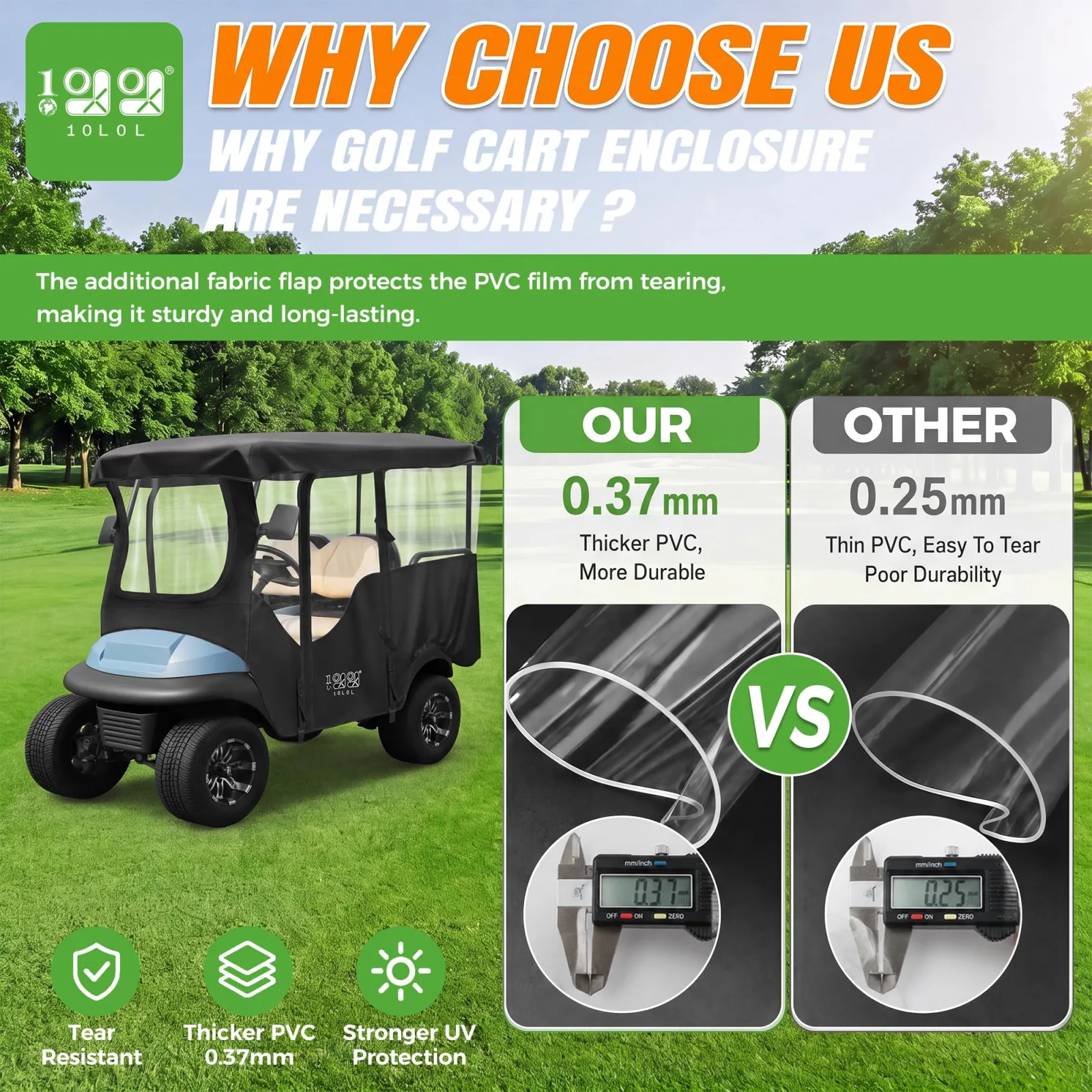 10L0L Club Car Precedent 4-Passenger Golf Cart Enclosure image 4