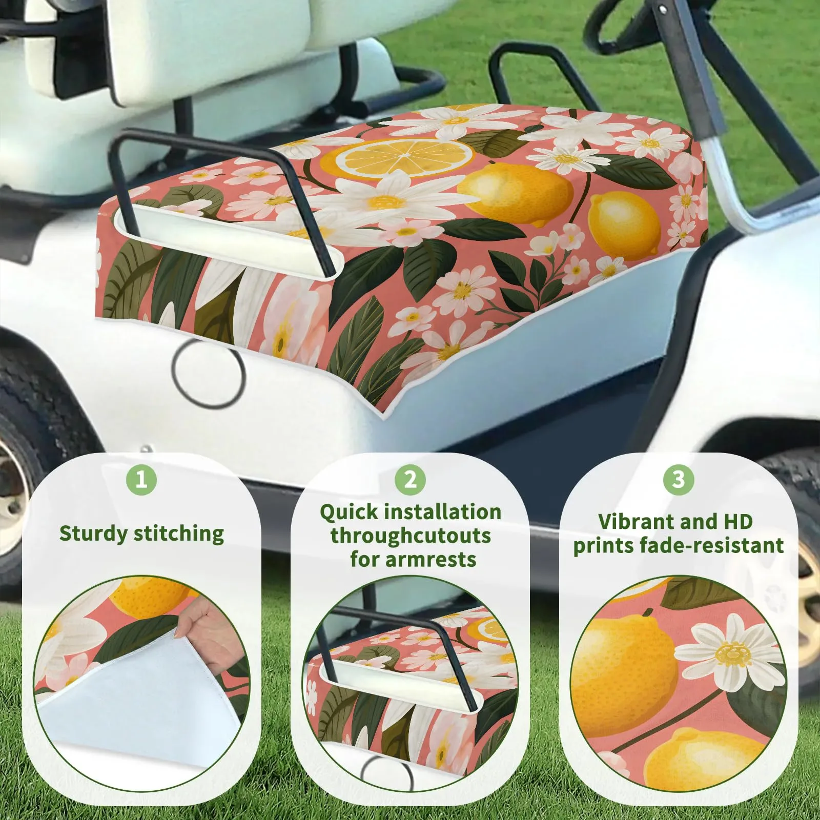 Tiveruda Golf Cart Seat Cover for Double Seats image 3